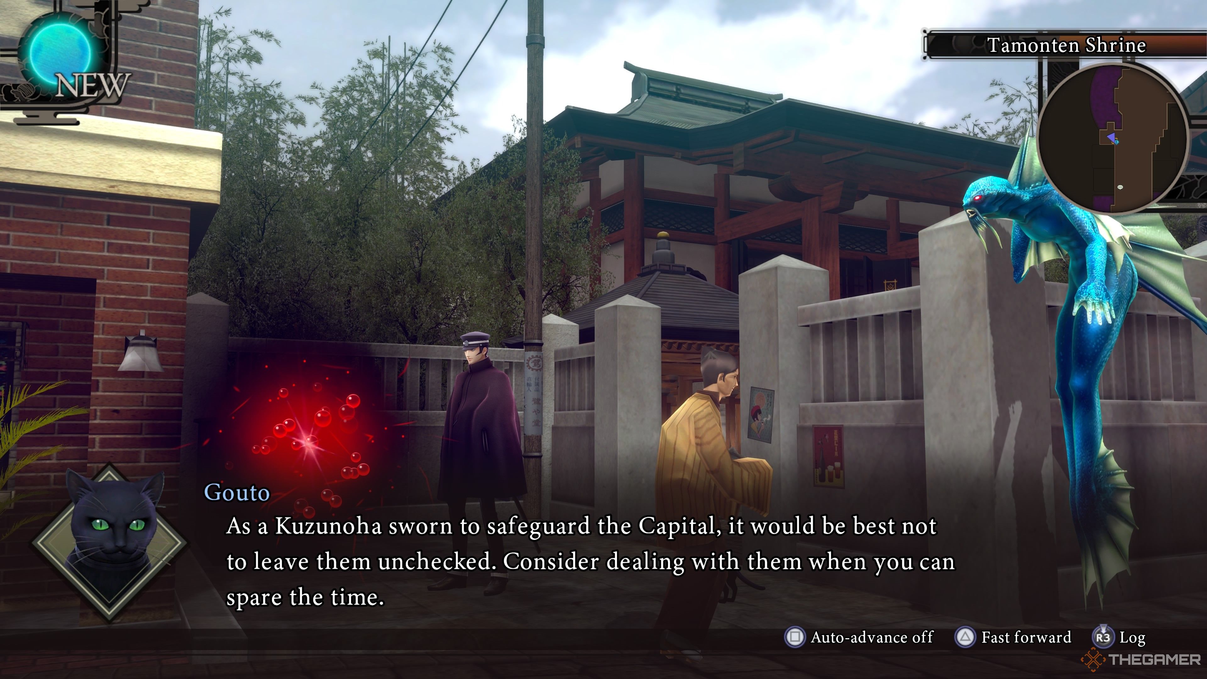 Gouto encouraging Raidou to purge every Aril Rift in Raidou Remastered The Mystery of the Soulless Army.