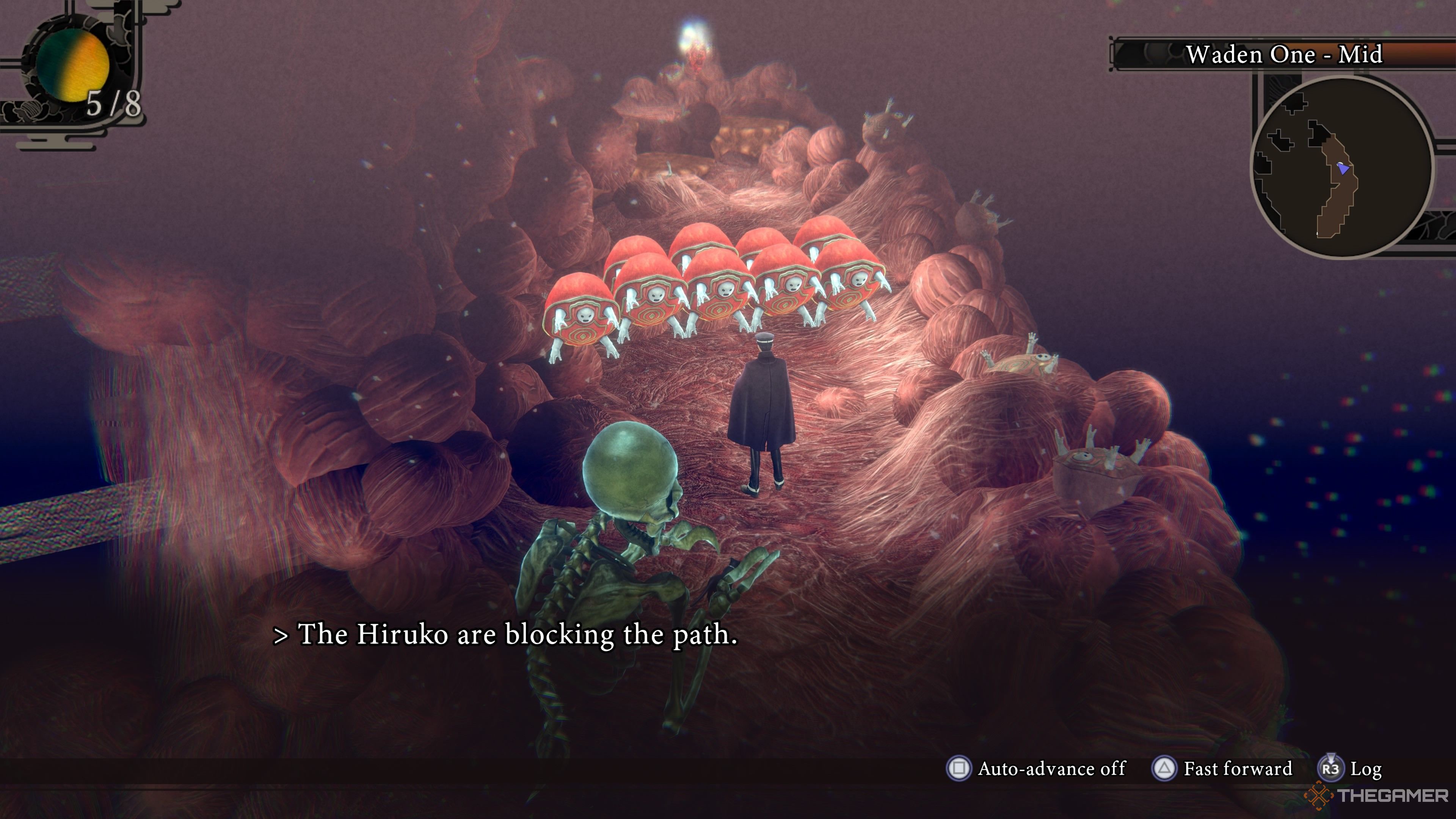 Hiruko blocking your path in Raidou Remastered The Mystery of the Soulless Army.