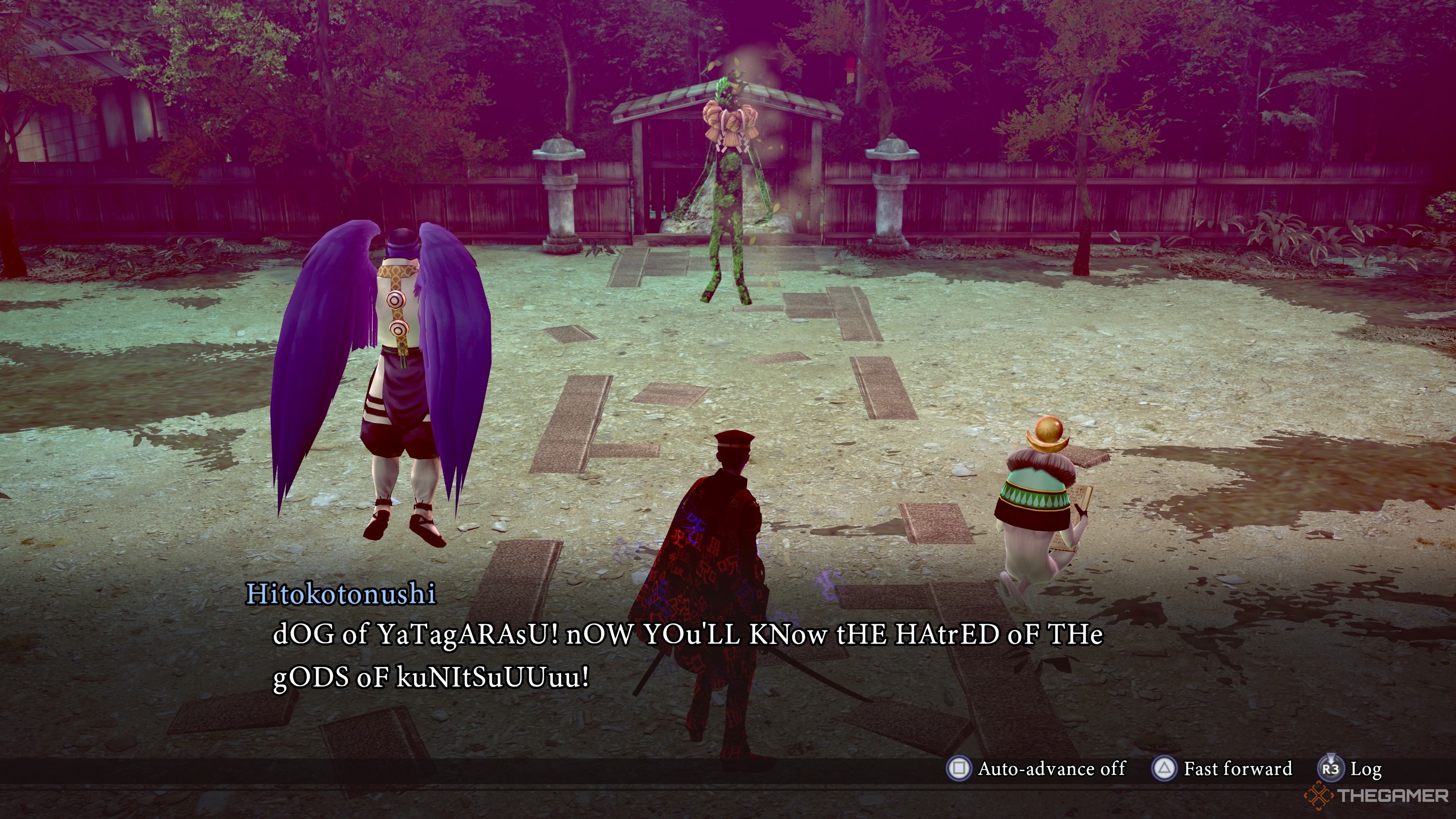 Hitokotonushi taunting Raidou in Raidou Remastered The Mystery of the Soulless Army.