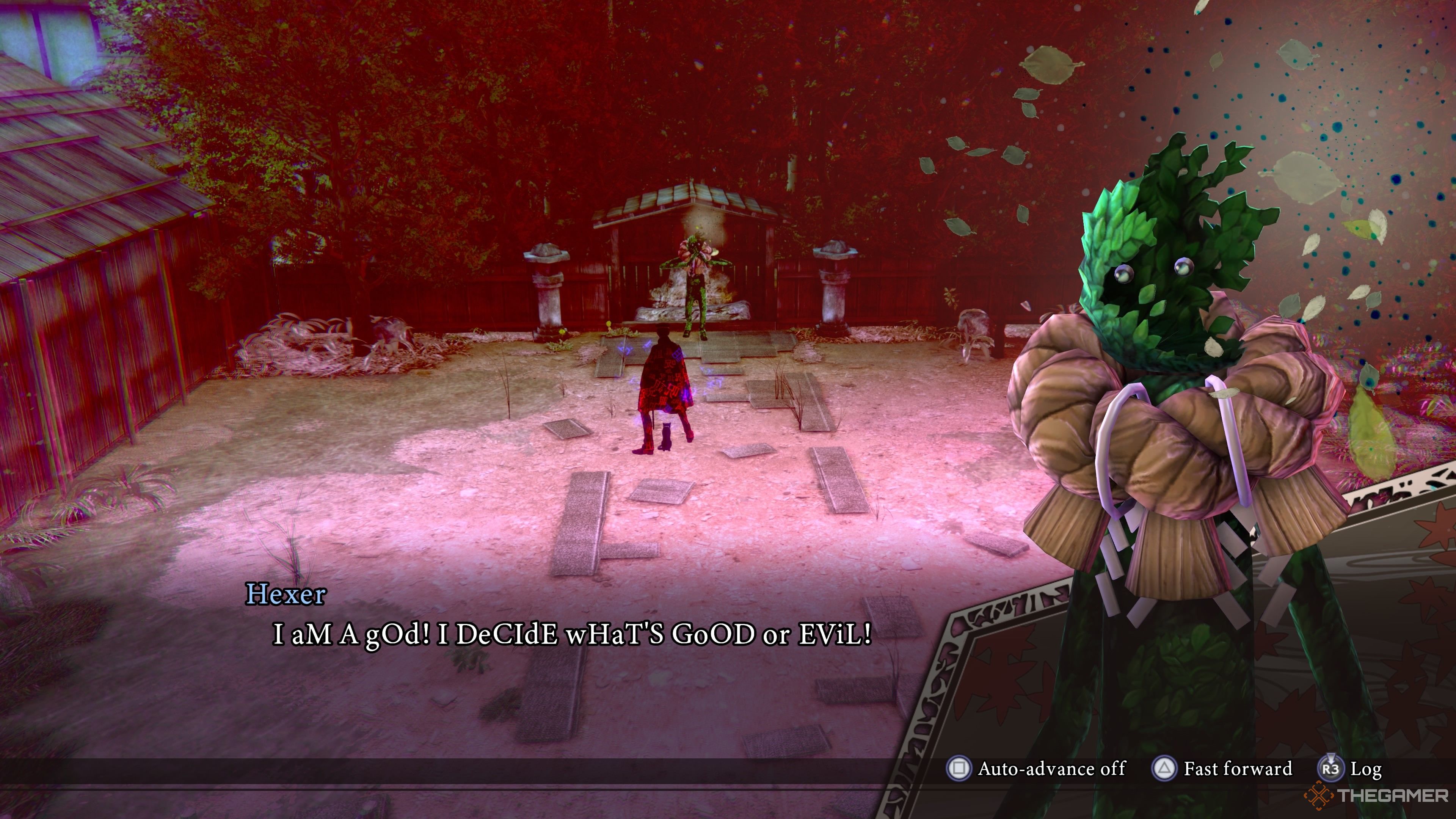 Hitokotonushi when you first speak to it in Raidou Remastered The Mystery of the Soulless Army.