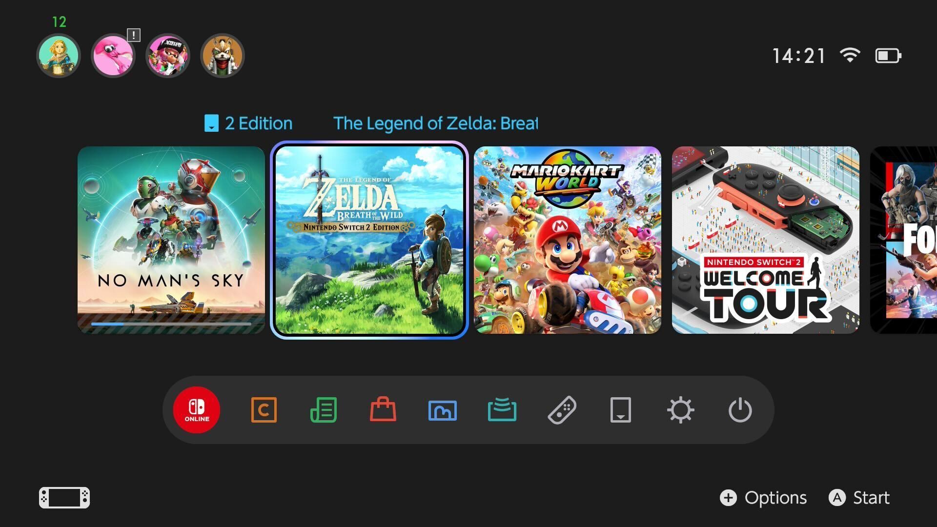 Nintendo Switch 2 Home Screen