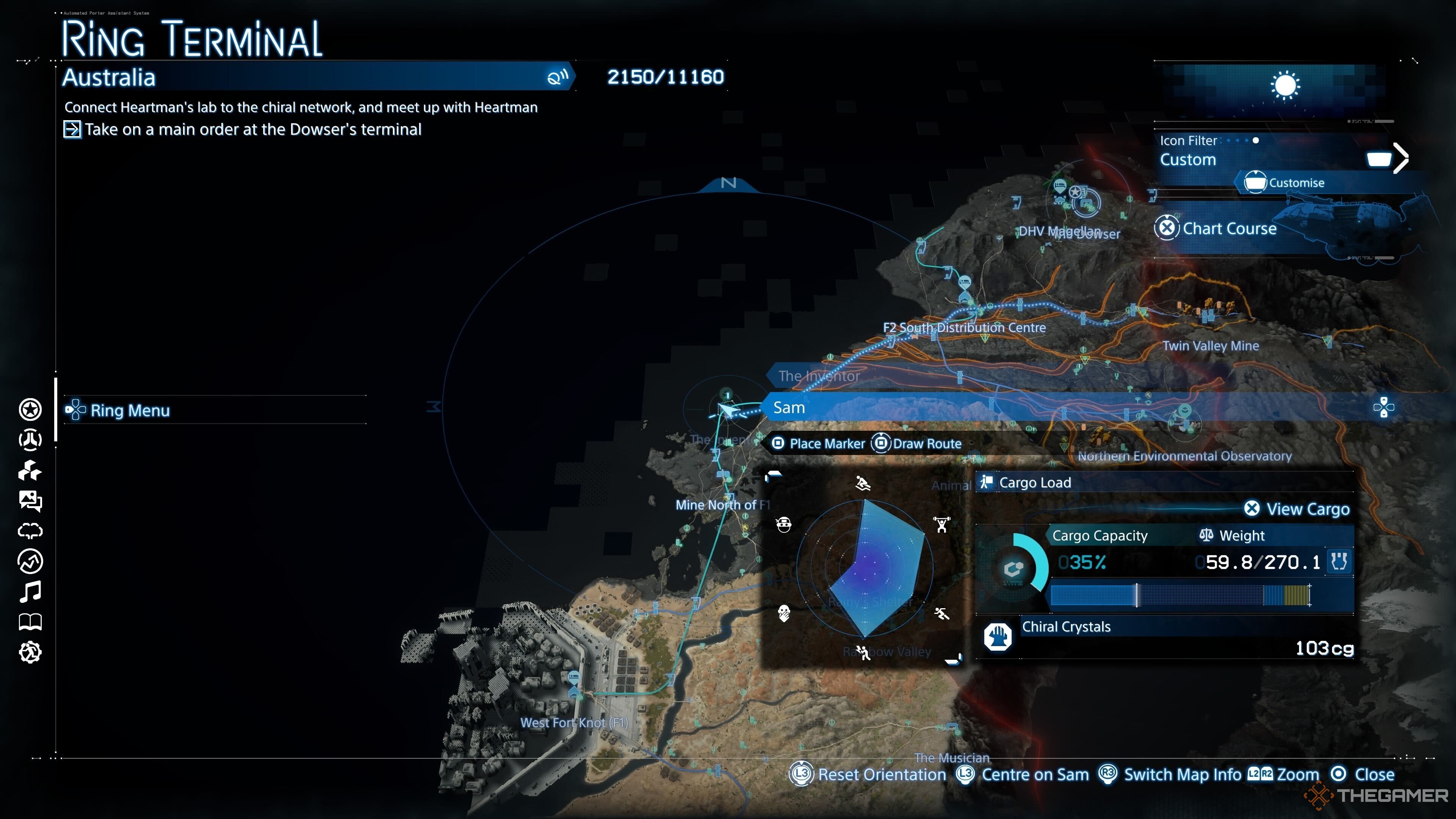 Location of The Inventor's base on the map in Death Stranding 2. 