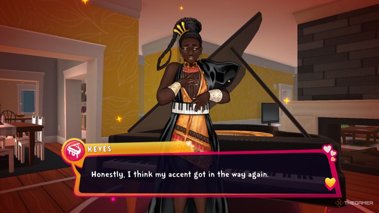 Keyes talking about her accent in Date Everything!
