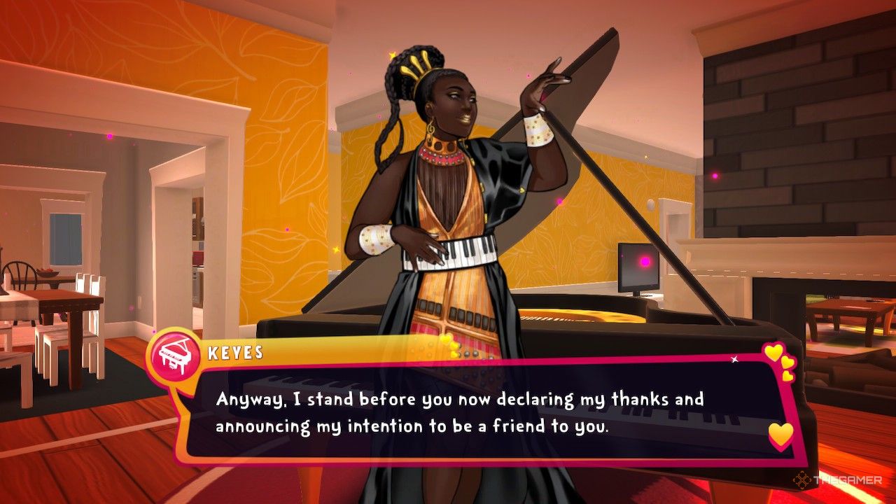 Keyes telling you you're friends in Date Everything!