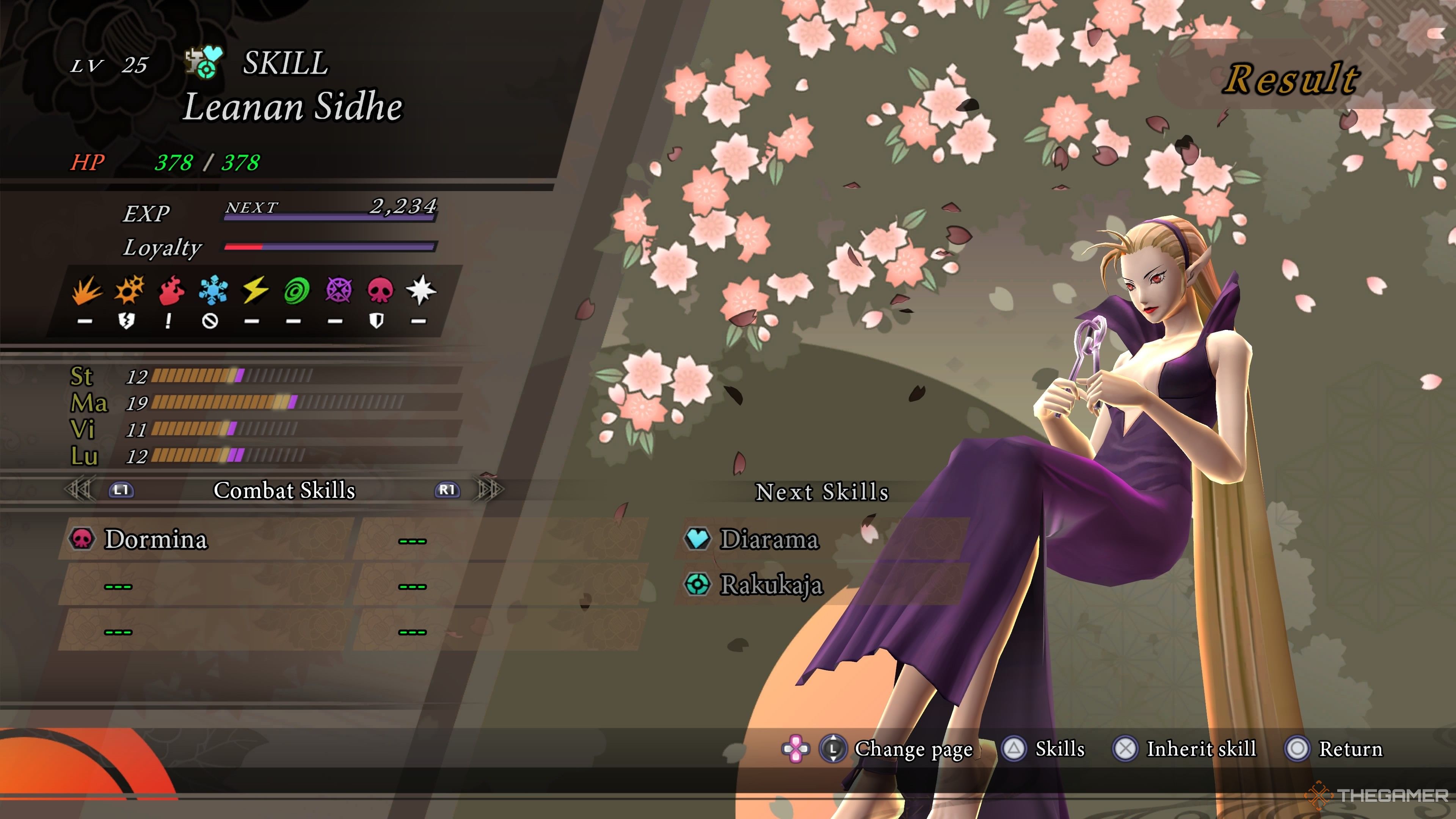 Leanan Sidhe on the fusion screen in Raidou Remastered Mystery of the Soulless Army.