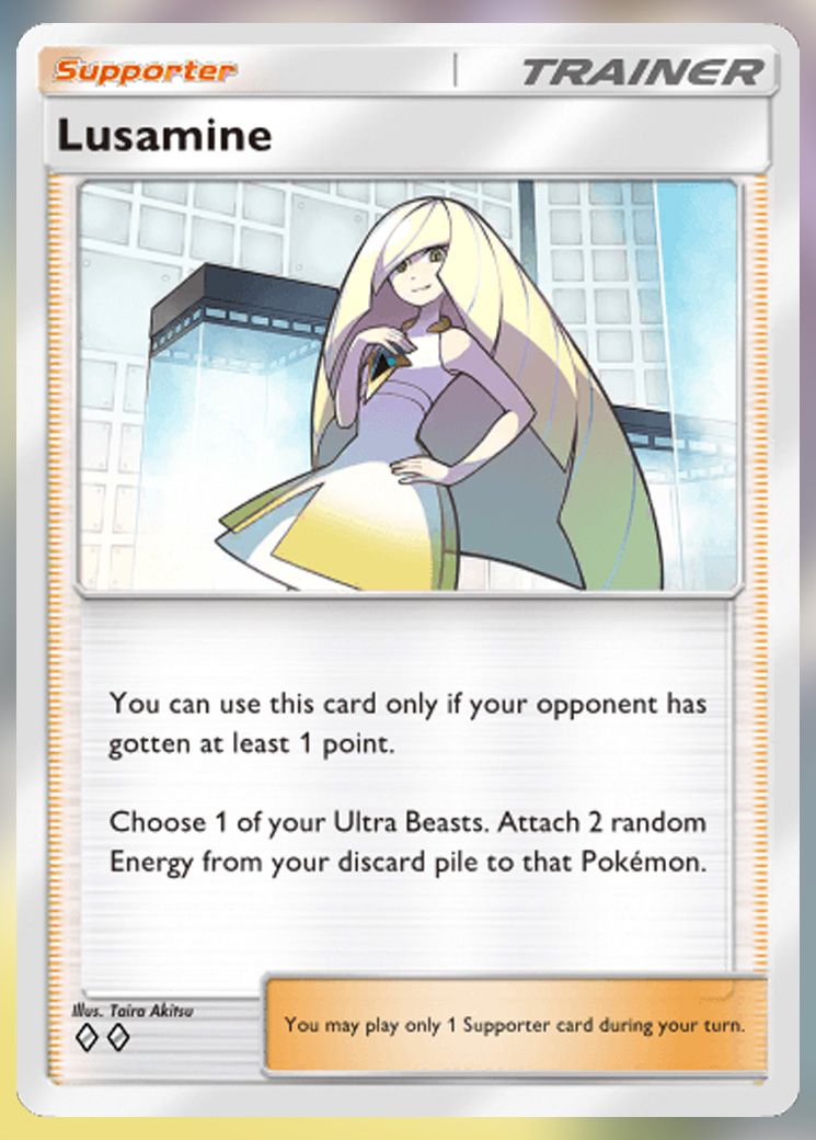 Lusamine from Extradimensional Crisis in Pokemon TCG Pocket.
