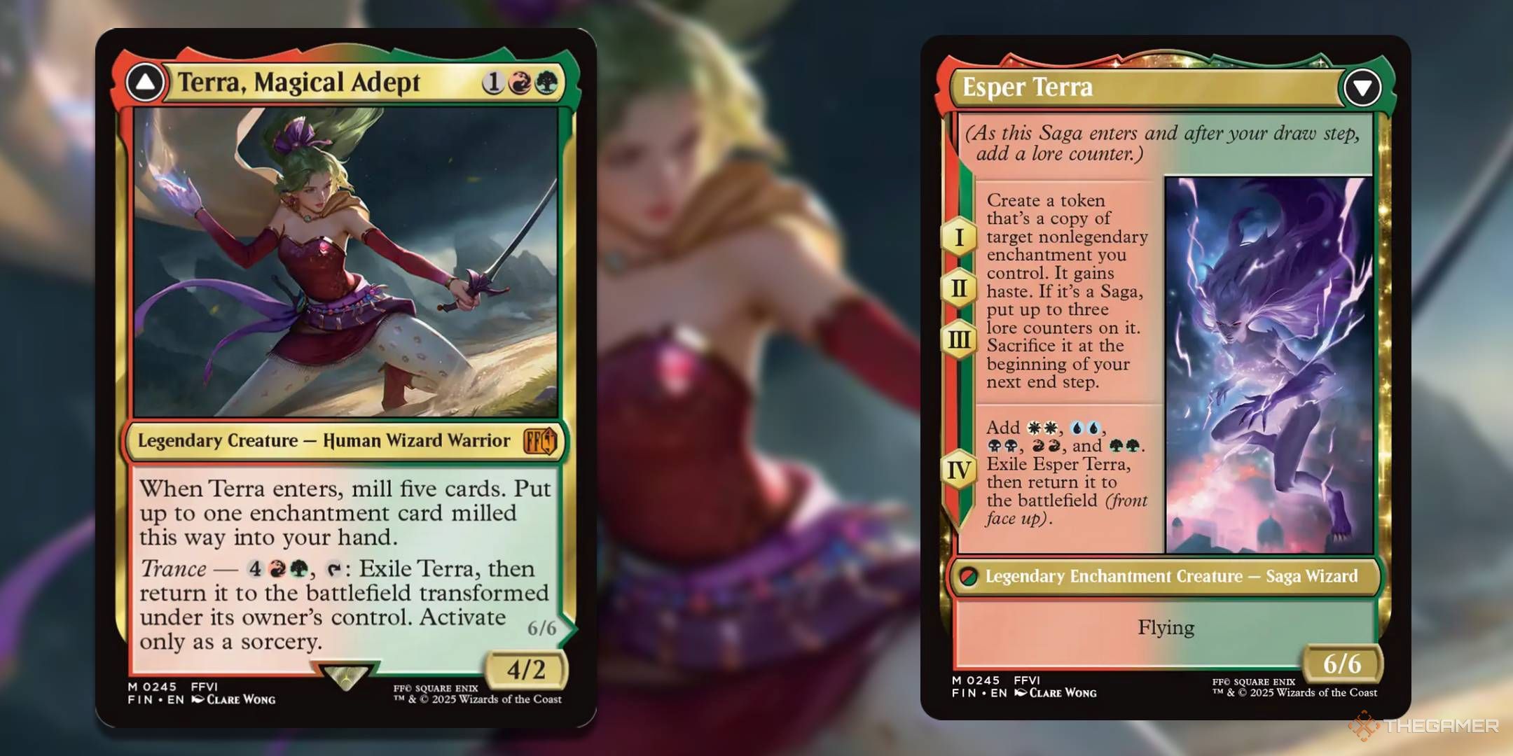 MTG Terra, Magical Adept and Esper Terra card with the art in the background.