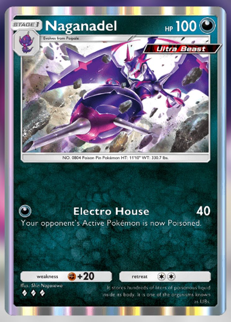 Naganadel from Extradimensional Crisis in Pokemon TCG Pocket.
