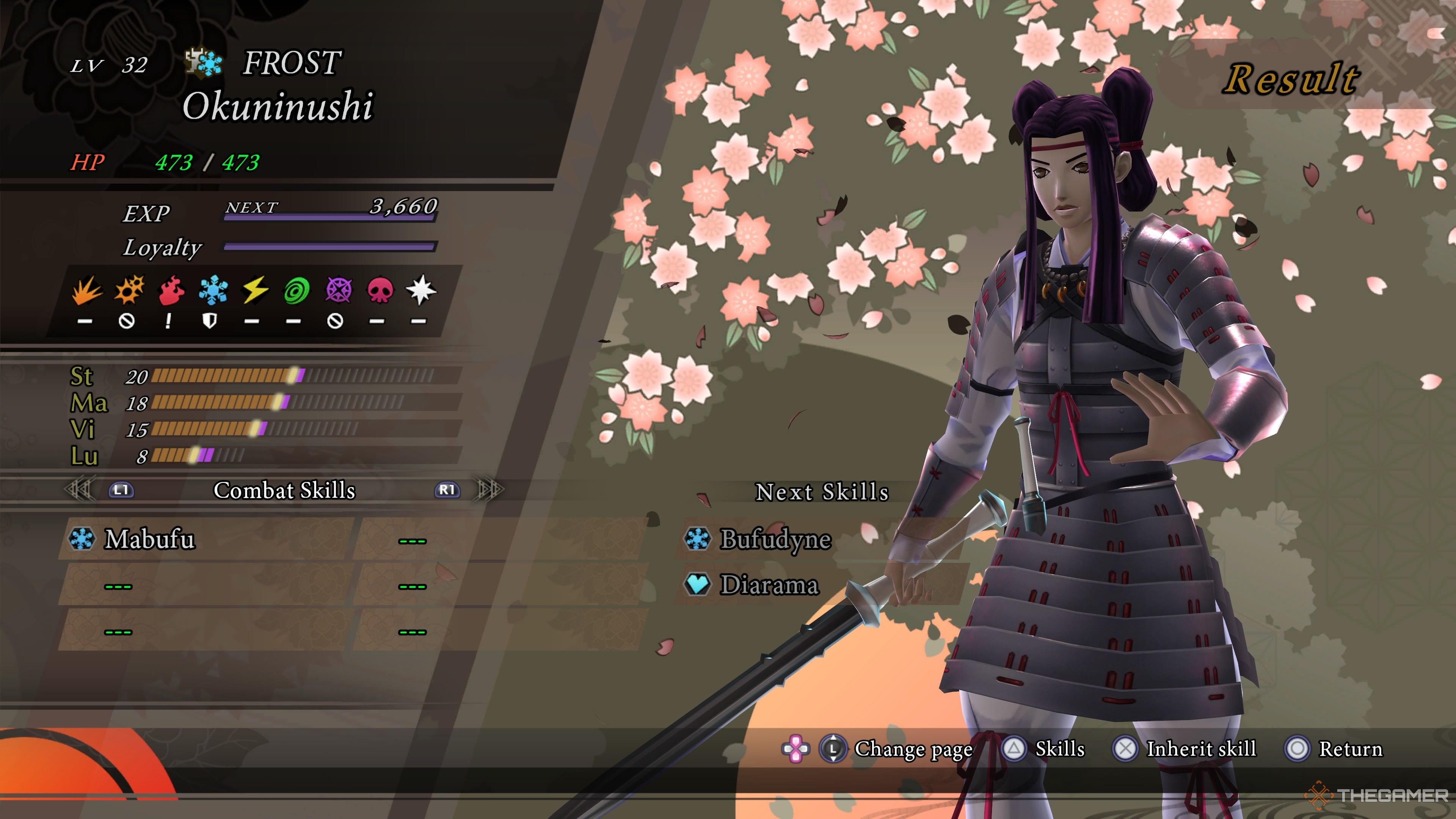 Okuninushi on the fusion screen in Raidou Remastered Mystery of the Soulless Army.