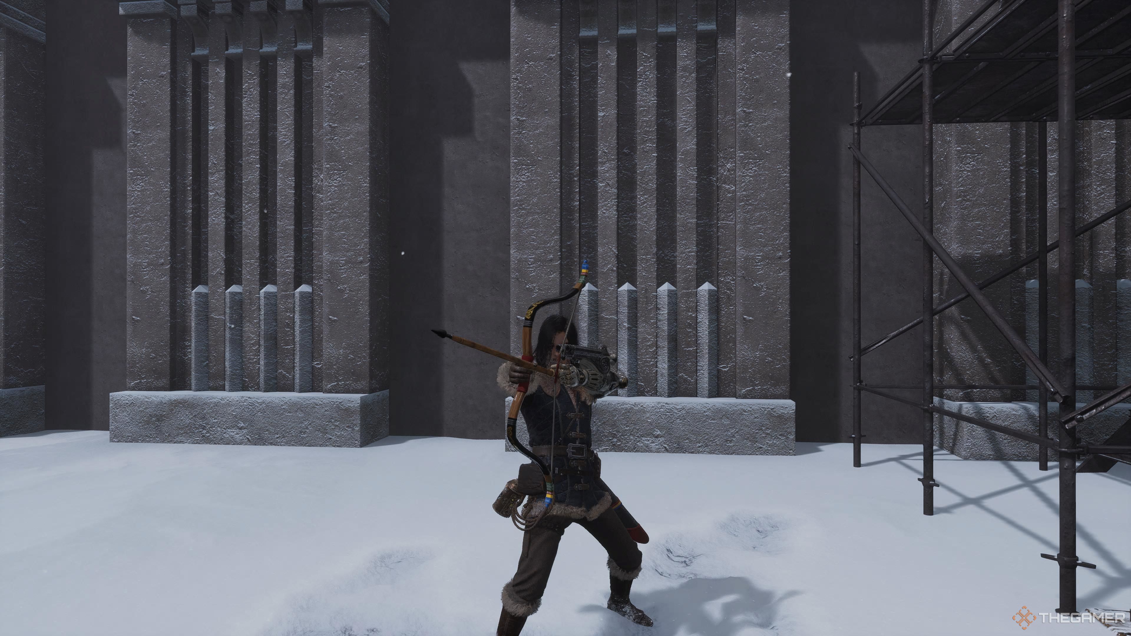 P firing the bow toward the camera in Lies Of P Overture.