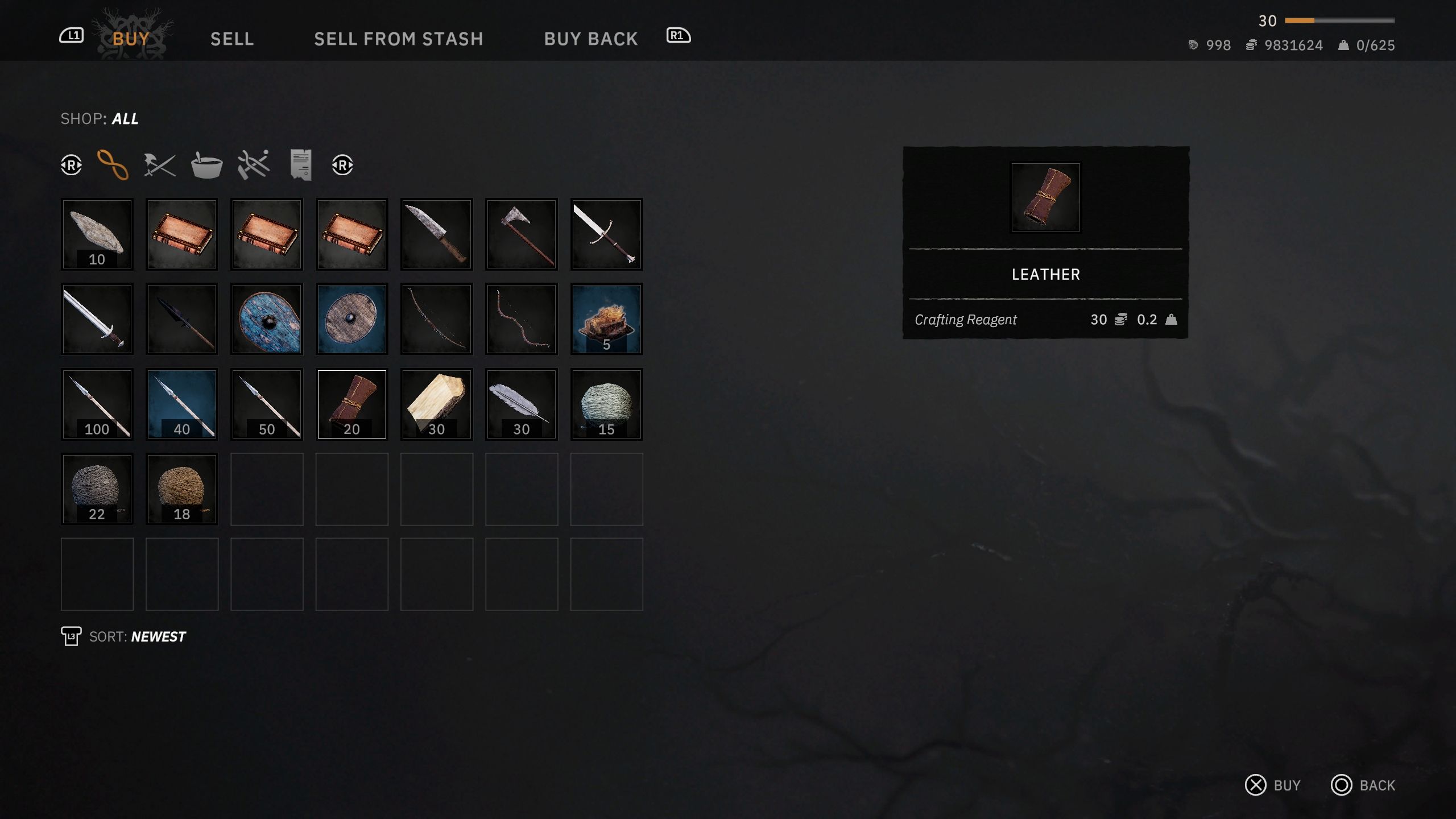 Player about to buy Leather - Tainted Grail The Fall Of Avalon