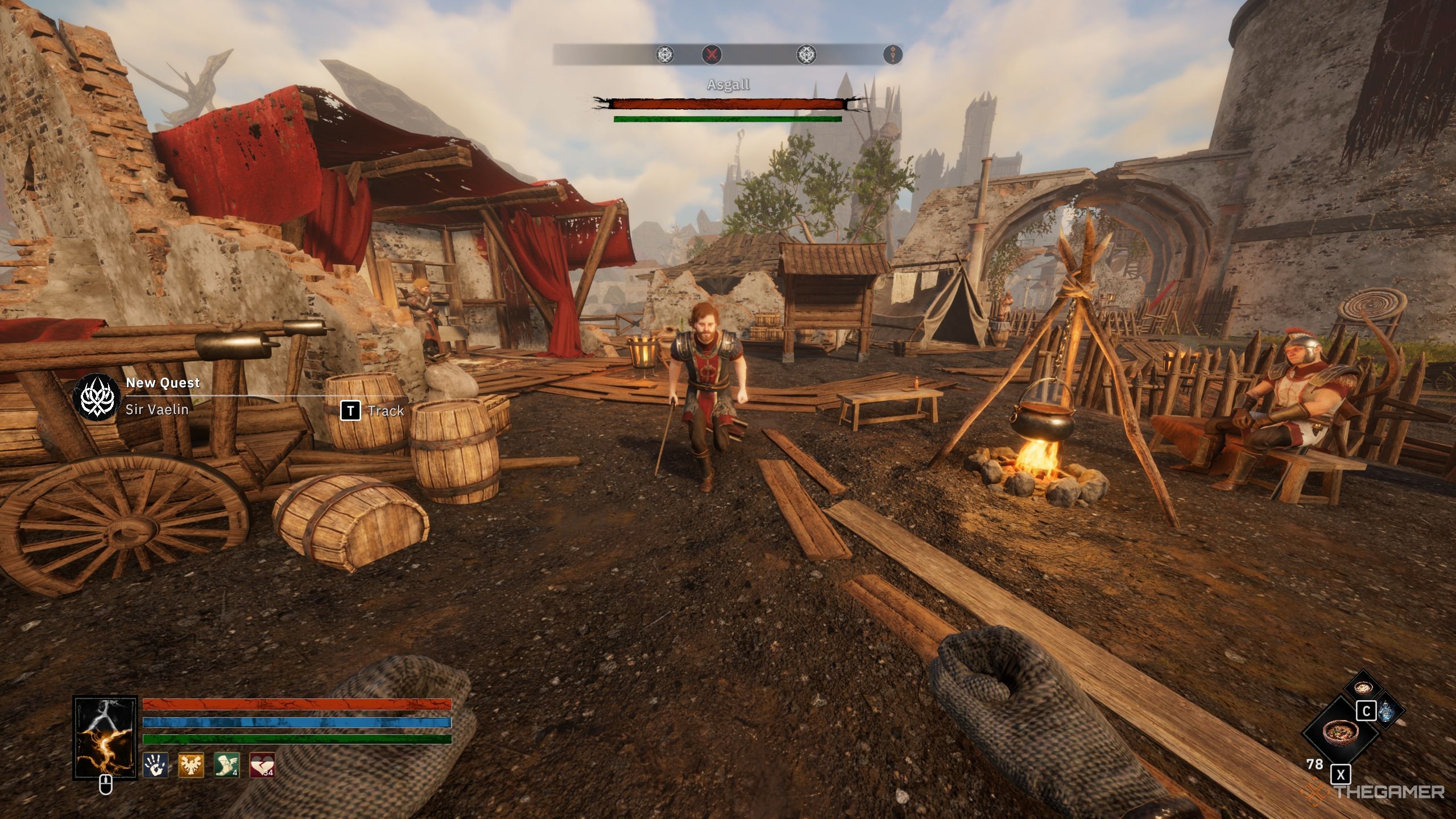 Player is fighting Asgall - Tainted Grail The Fall Of Avalon 