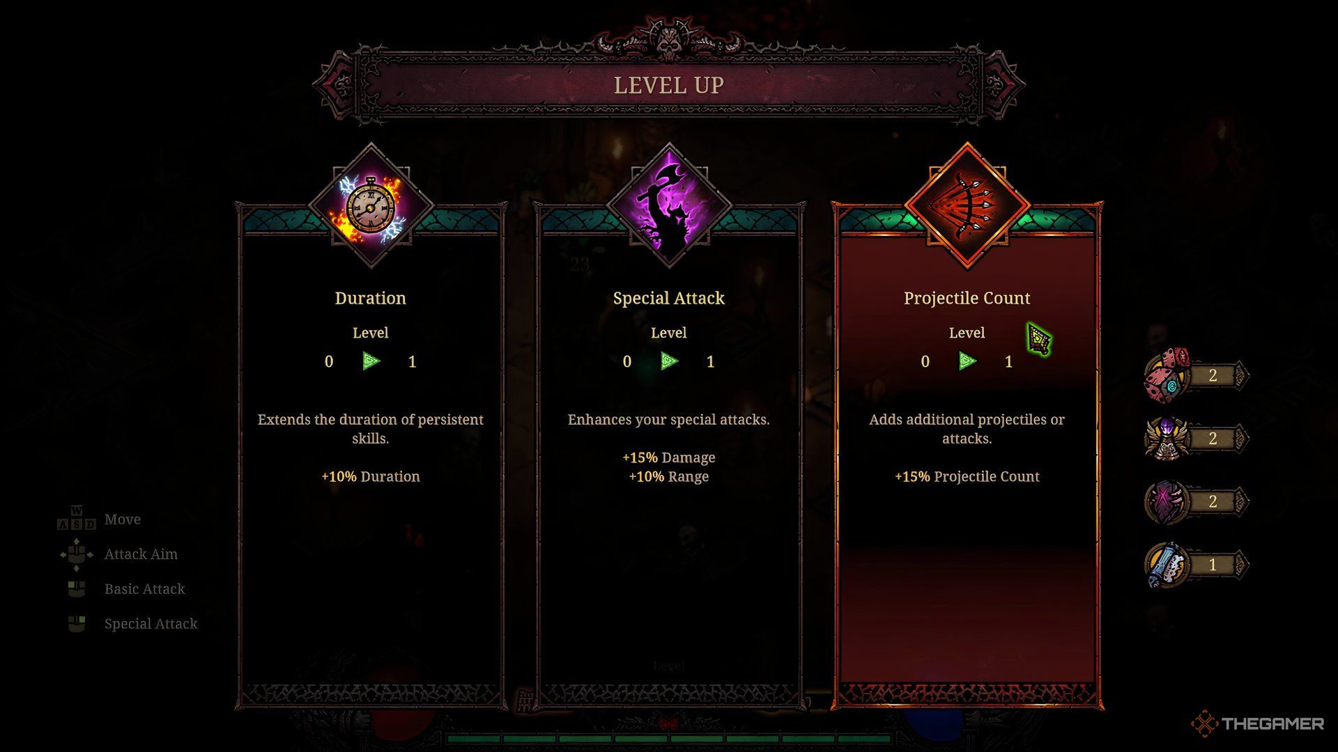 Projectile Count Option in Tower of Babel Survivors of Chaos.