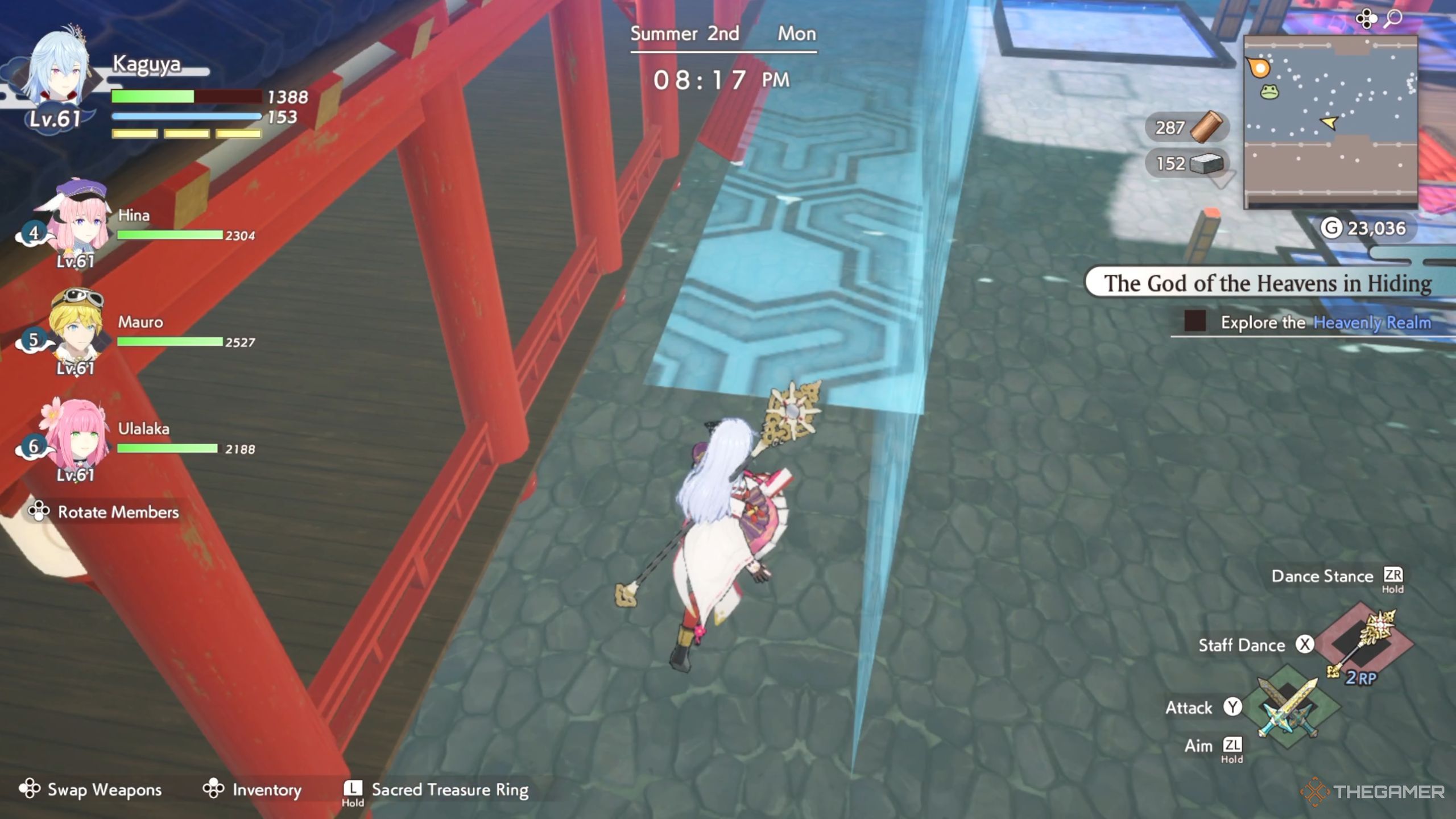 Rune Factory Guardians Of Azuma heavenly realm second courtyard puzzle one.