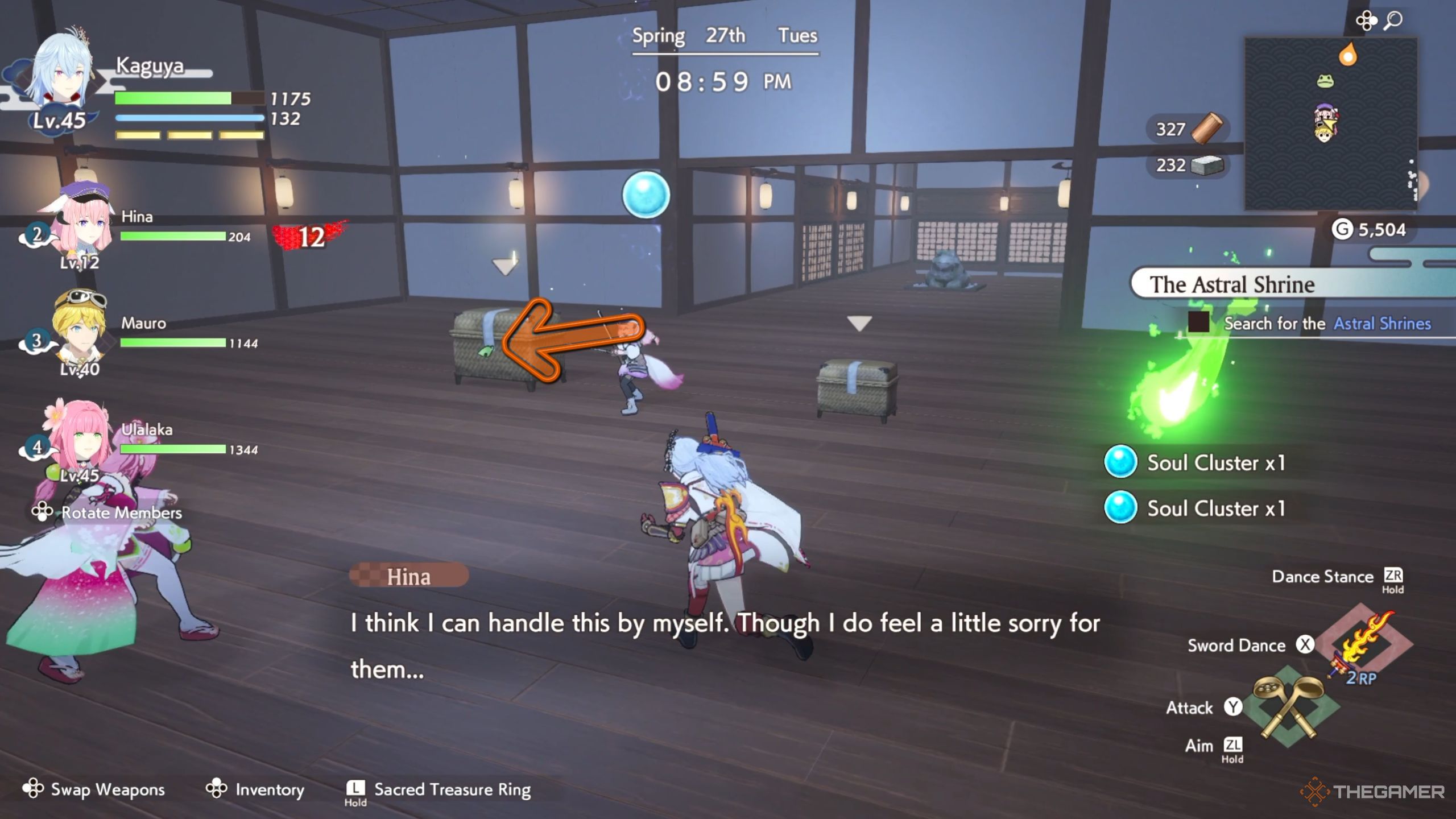 Rune Factory Guardians Of Azuma large tanuki chest in the room.