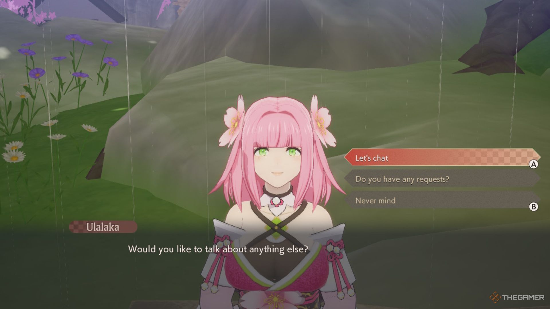 Rune Factory Guardians Of Azuma talking to Ulalaka.