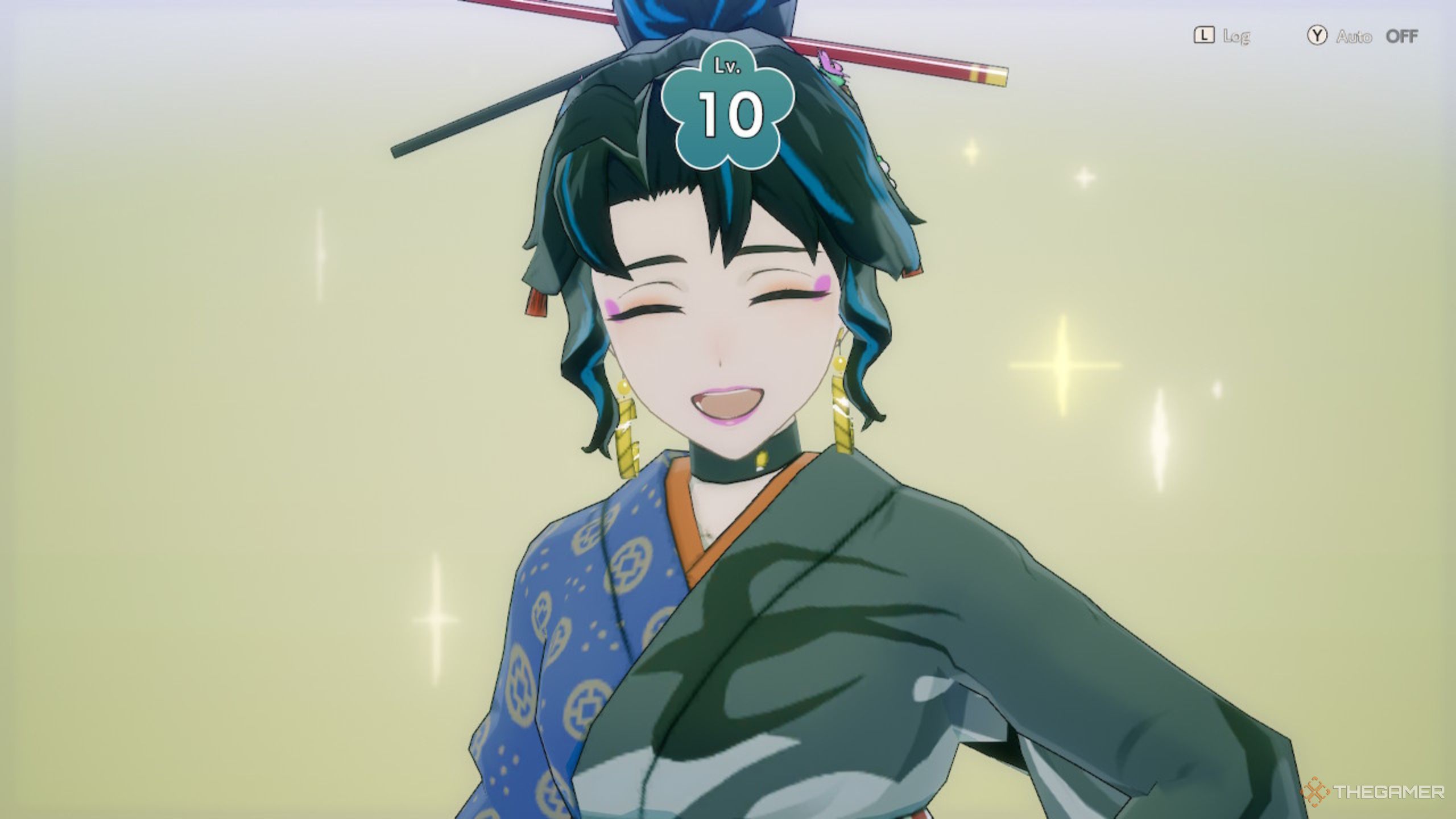 Rune Factory Guardians Of Azuma Tsubame reaching bond level ten with a smile.