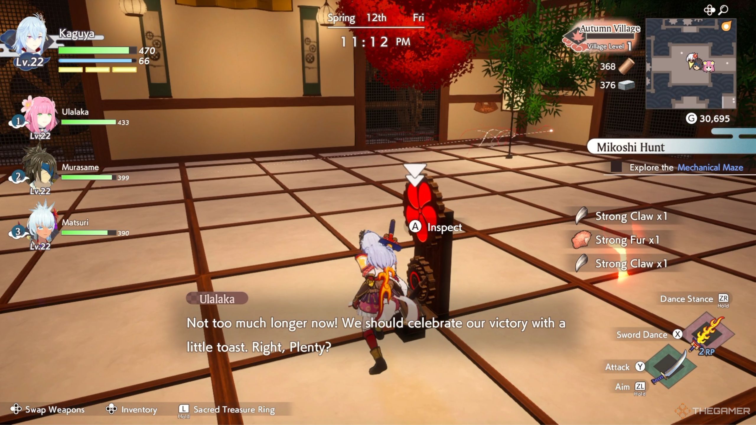 Rune Factory Guardians Of Azuma using a mechanic to rotate the room.