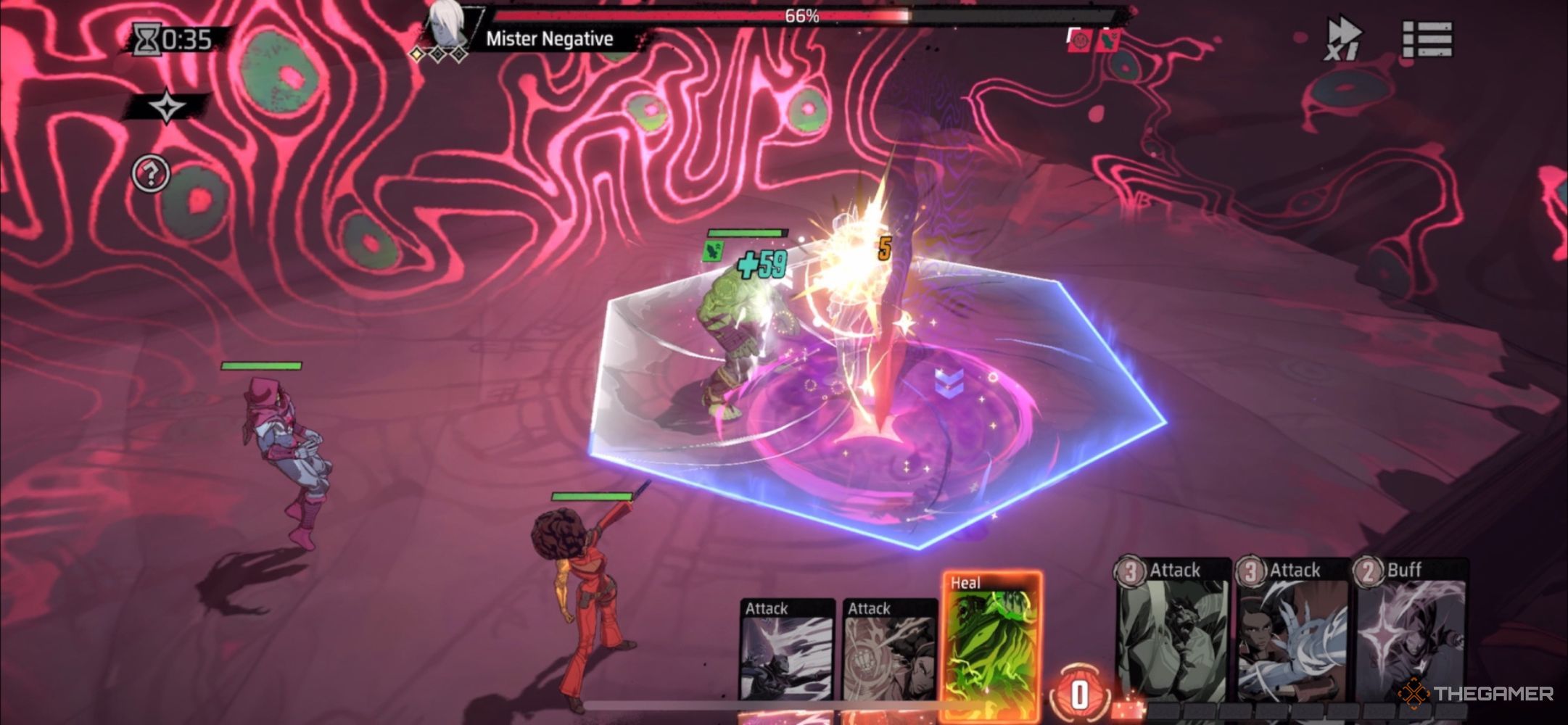 Sleepwalker heals The Hulk in Marvel Mystic Mayhem.