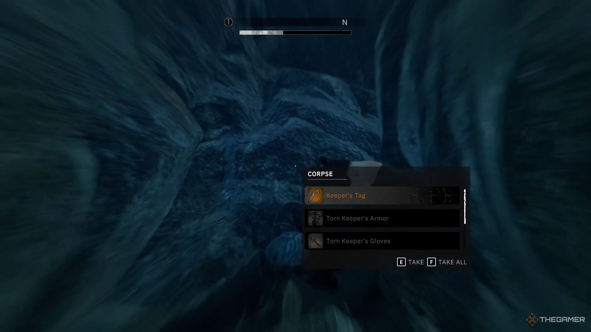 Tainted Grail The Fall of Avalon Keeper tag location underwater in the flooded mine, smashed between rocks.