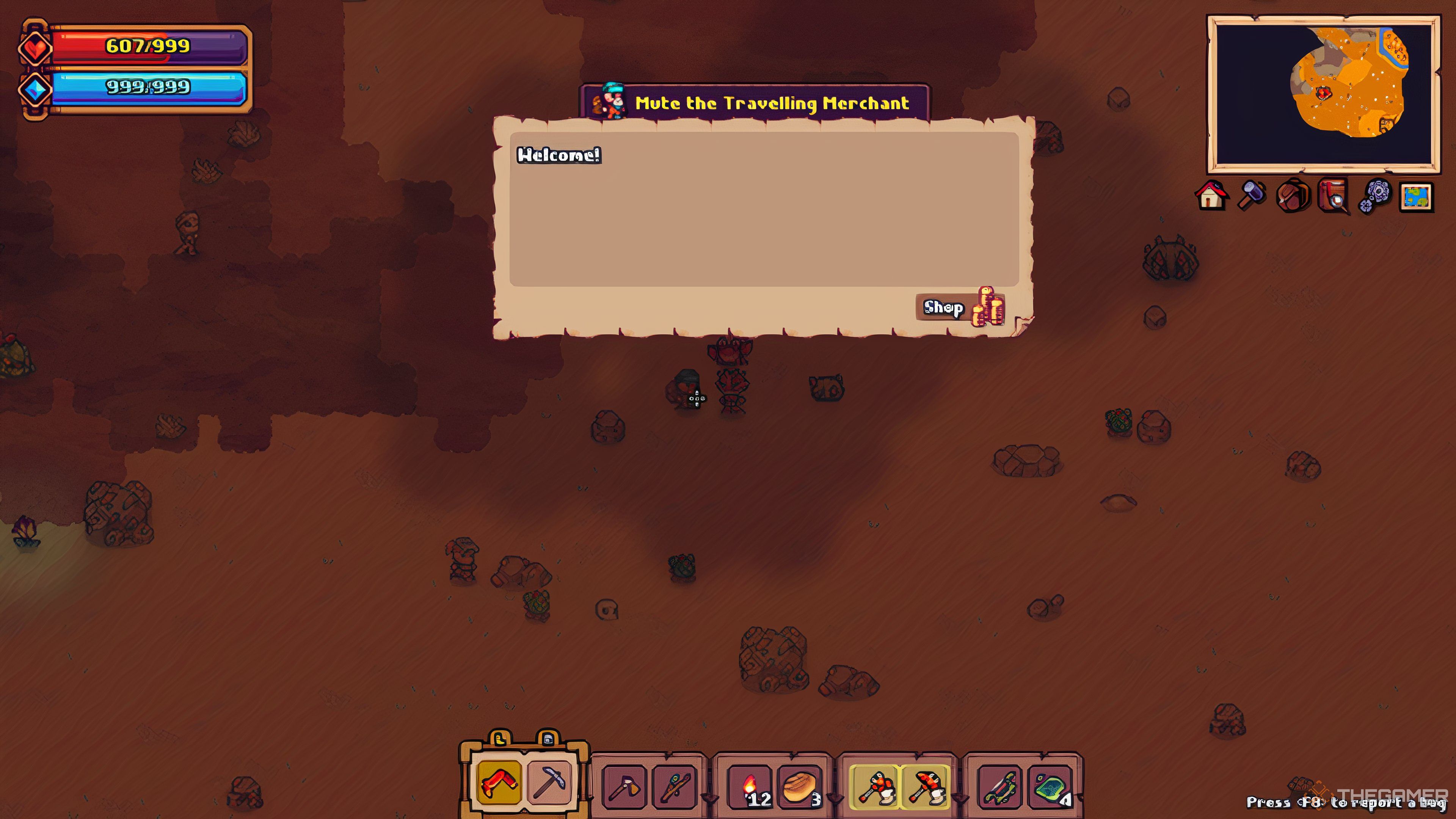 Travelling Merchant Dialogue Box in Tinkerlands.