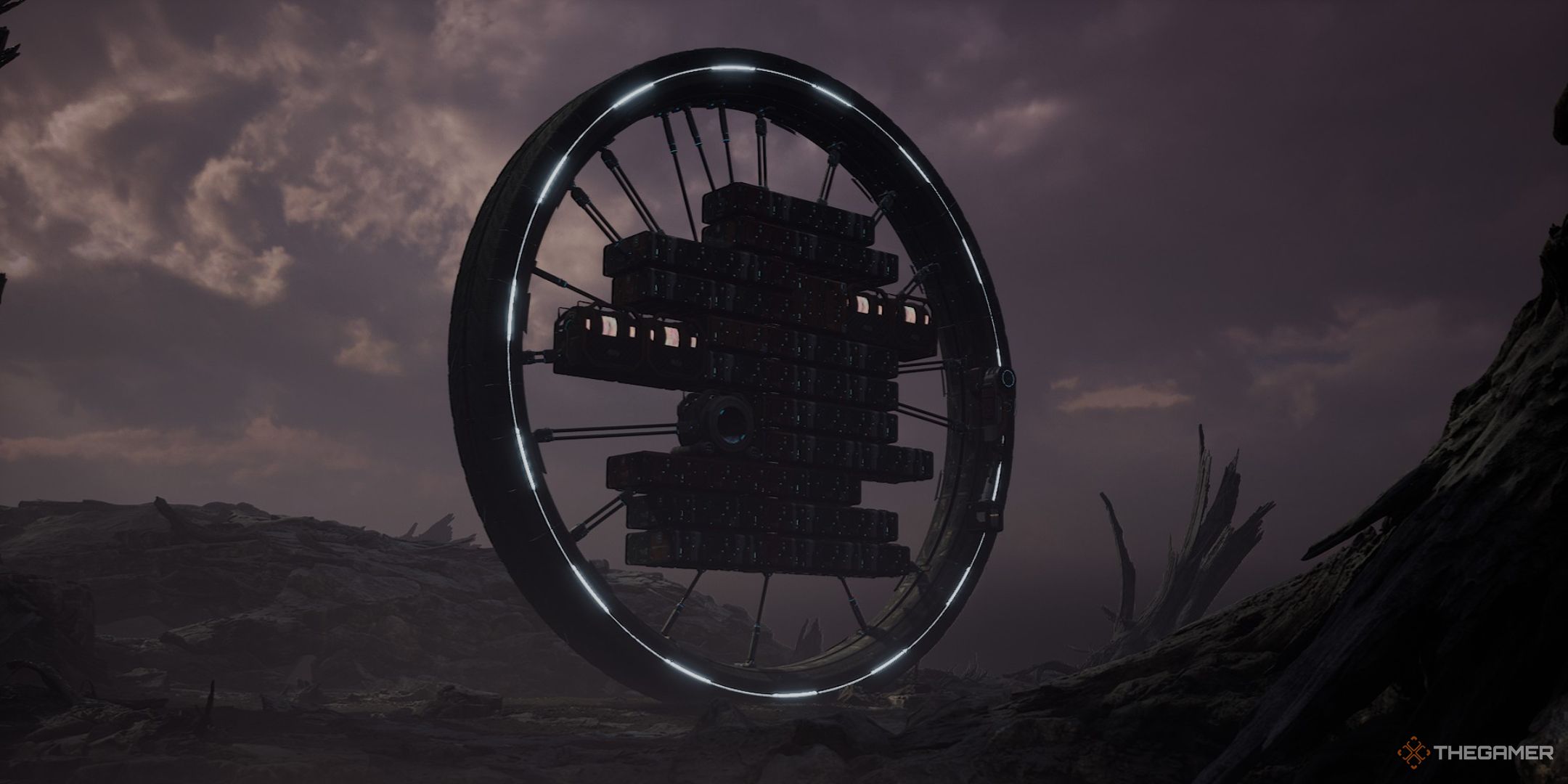 the mobile base makes its way through the wasteland in the final act of the alters.