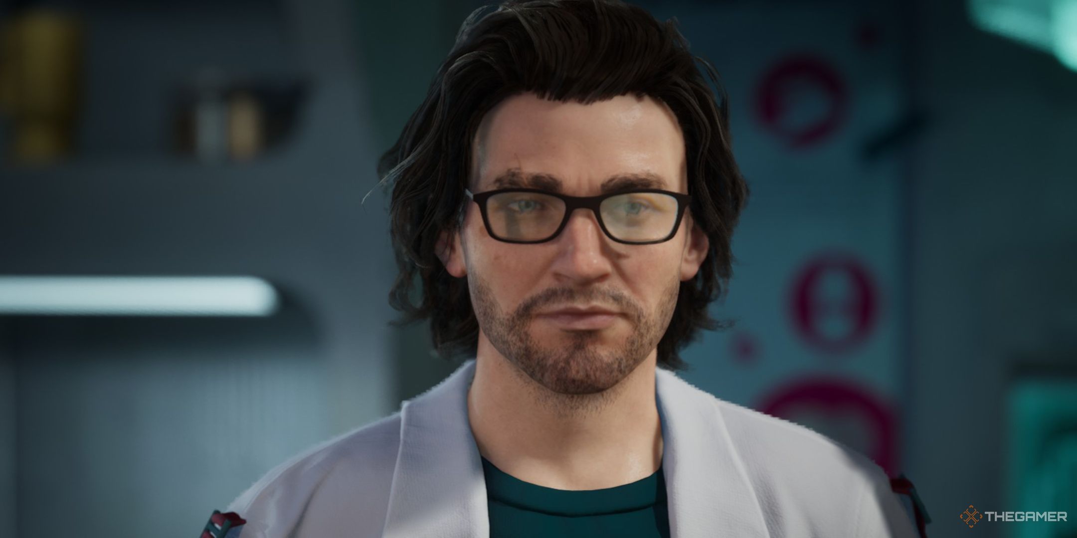 a closeup of the scientist in the alters.