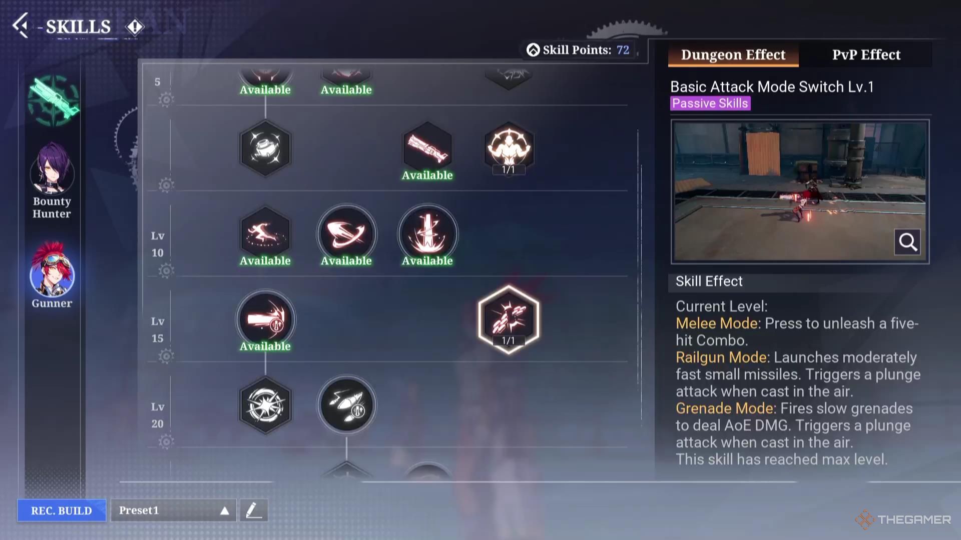 The Attack Mode Switch for the Gunner class in Crystal of Atlan.