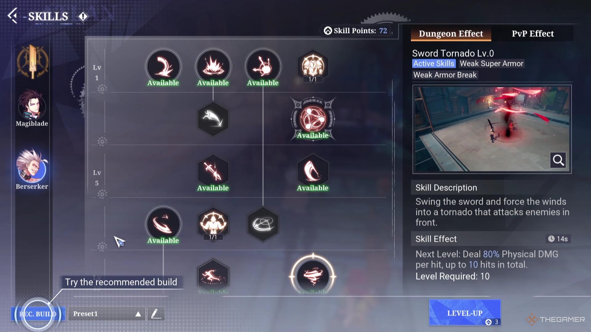 The Berserker skill tree in Crystal of Atlan.
