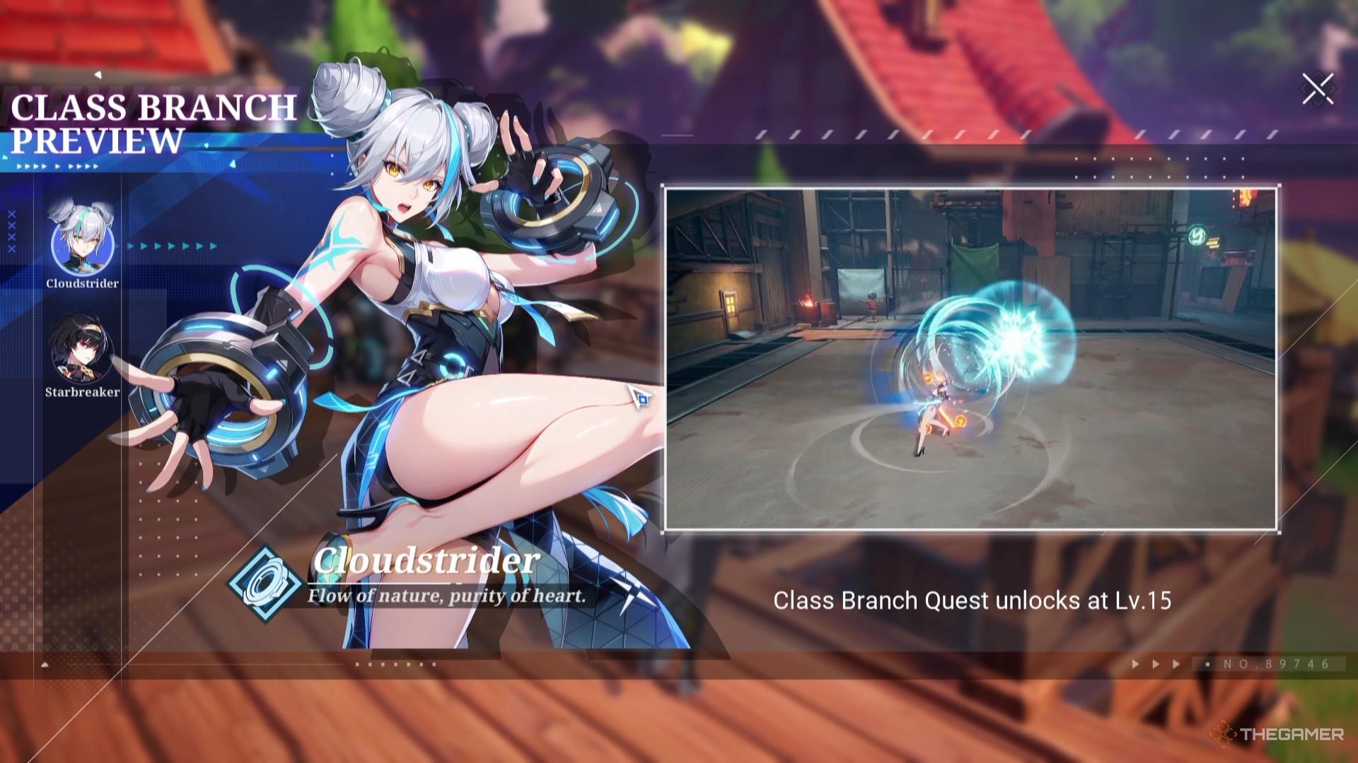 The Cloudstrider class branch preview in Crystal of Atlan.