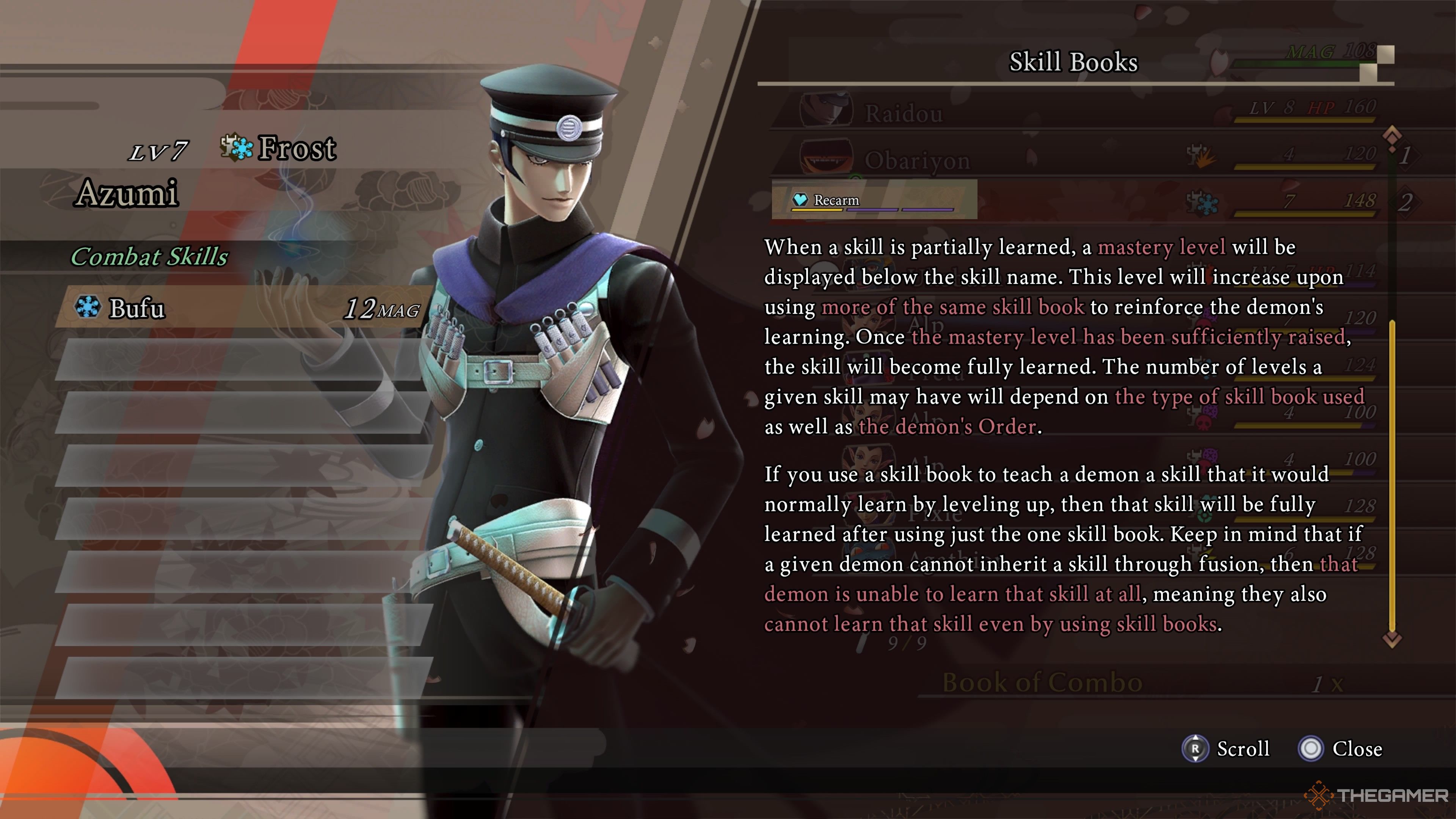The Detective Journal entry on skill books in Raidou Remastered The Mystery of the Soulless Army.