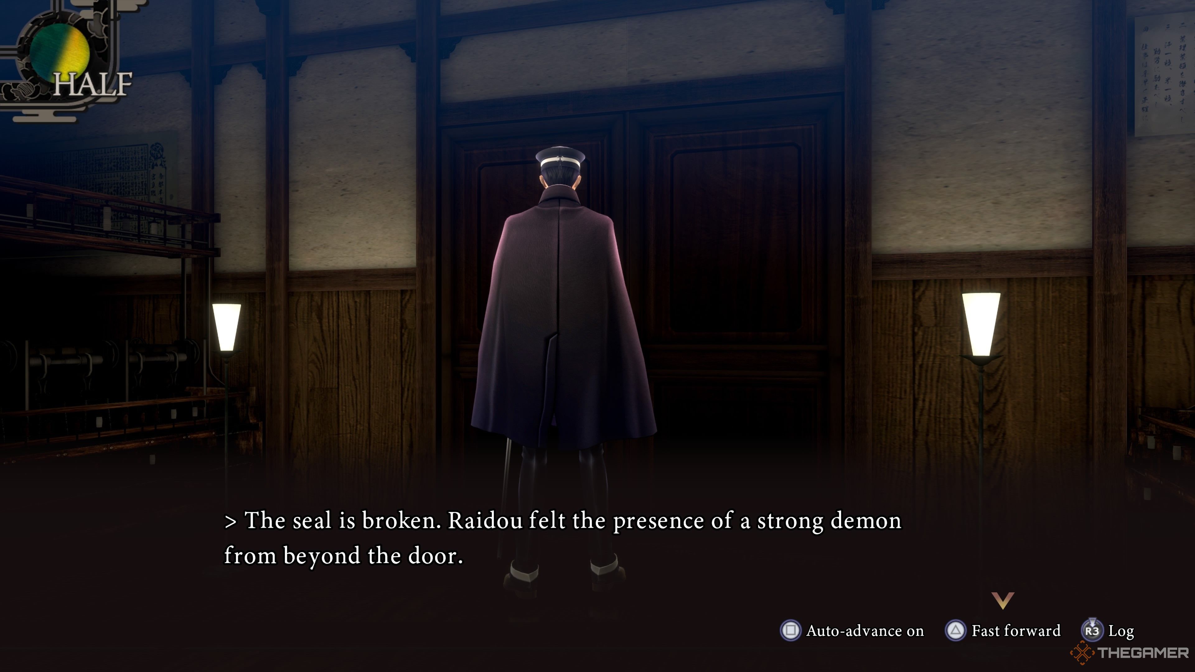 The last save point before fighting Chernobog in Raidou Remastered The Mystery of the Soulless Army.
