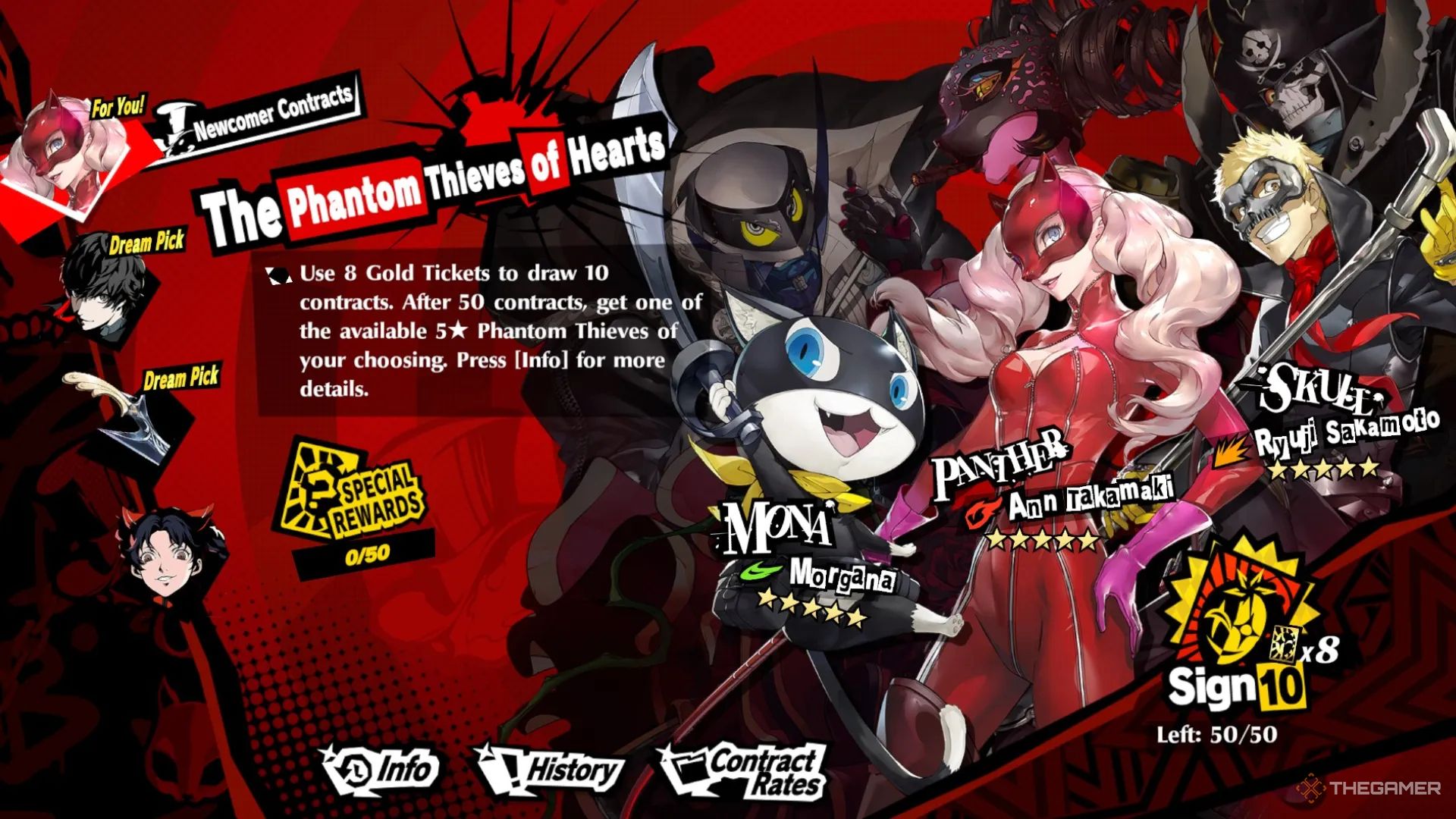 The Newcomer Contract Banner in Persona 5 The Phantom X.