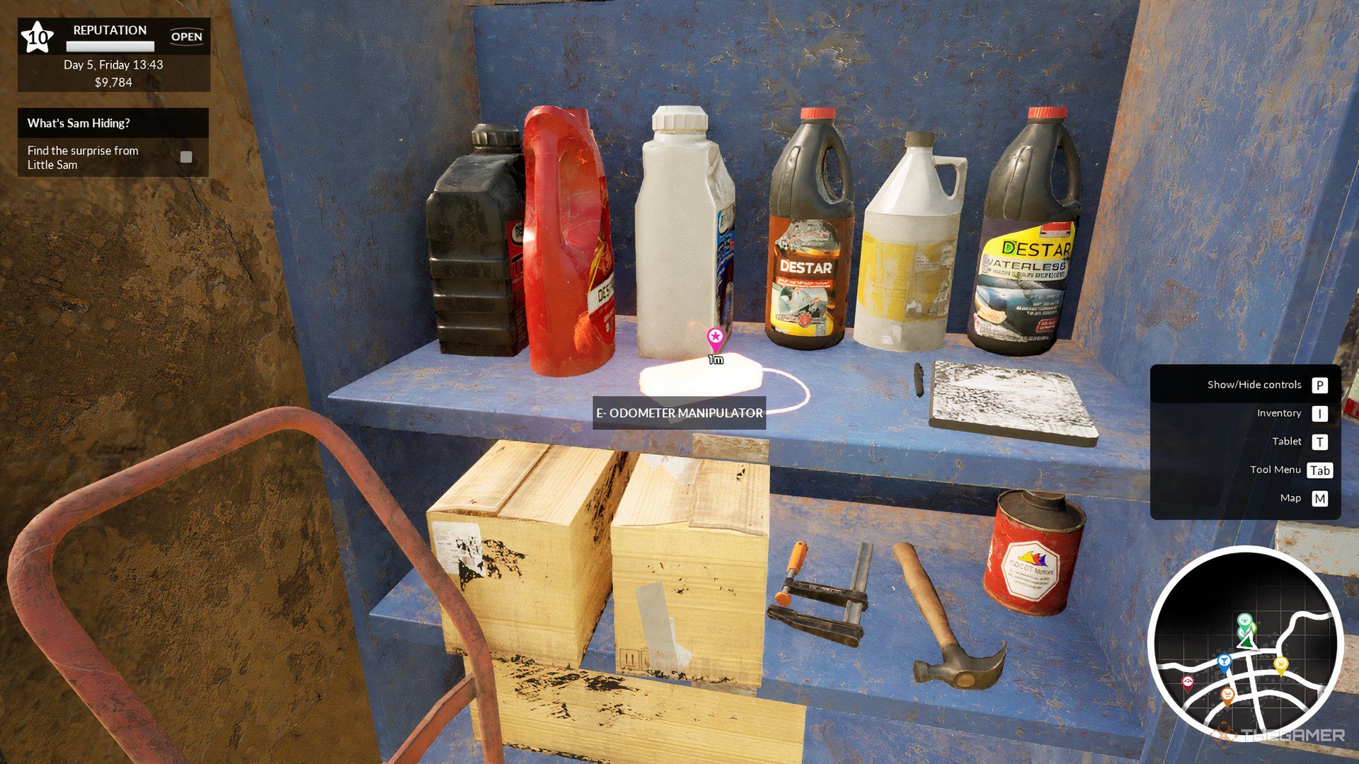 The Odometer is placed in a shelf in Car Dealer Simulator