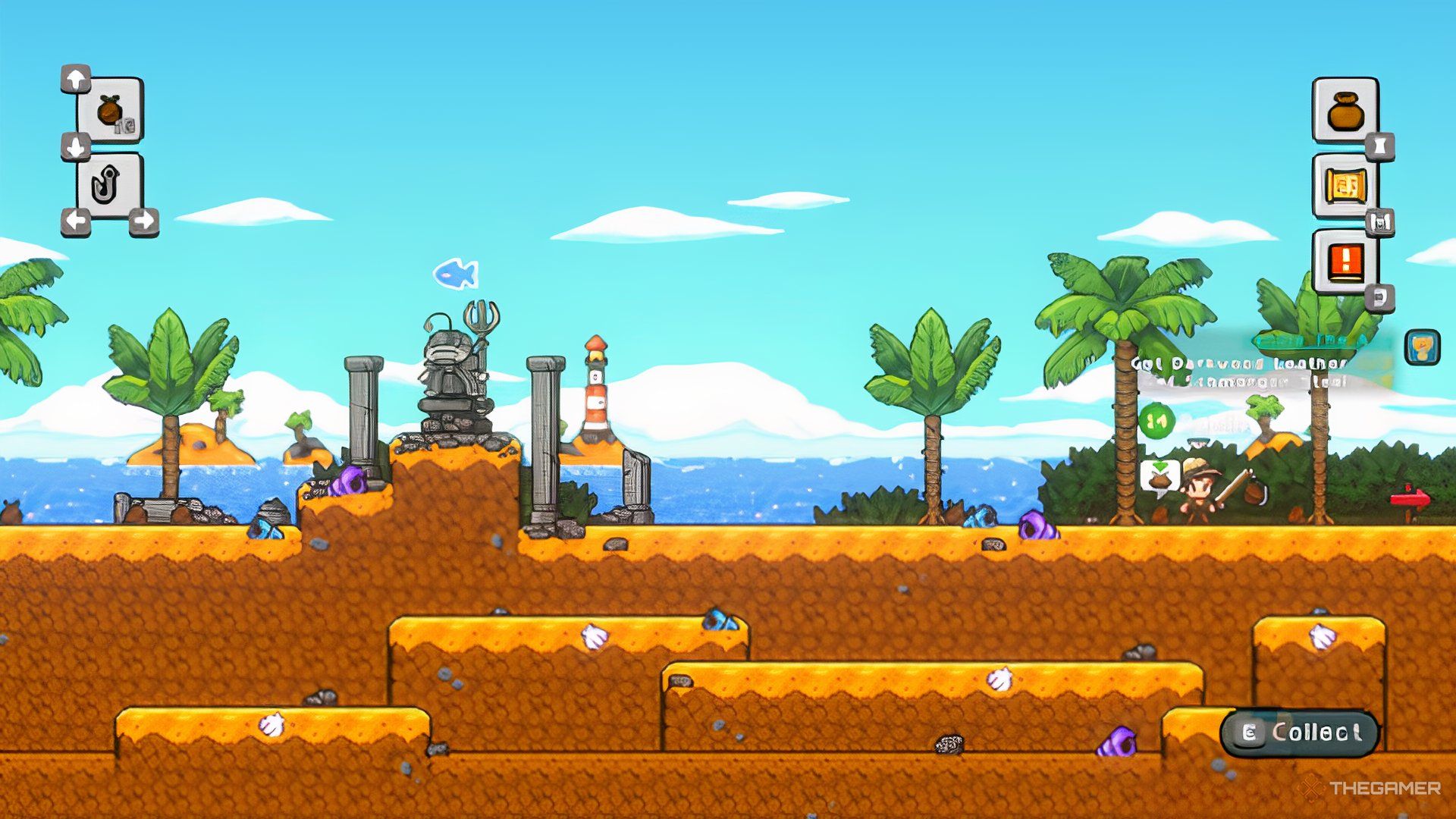 The player is near Palm Nuts in Nice Day for Fishing.