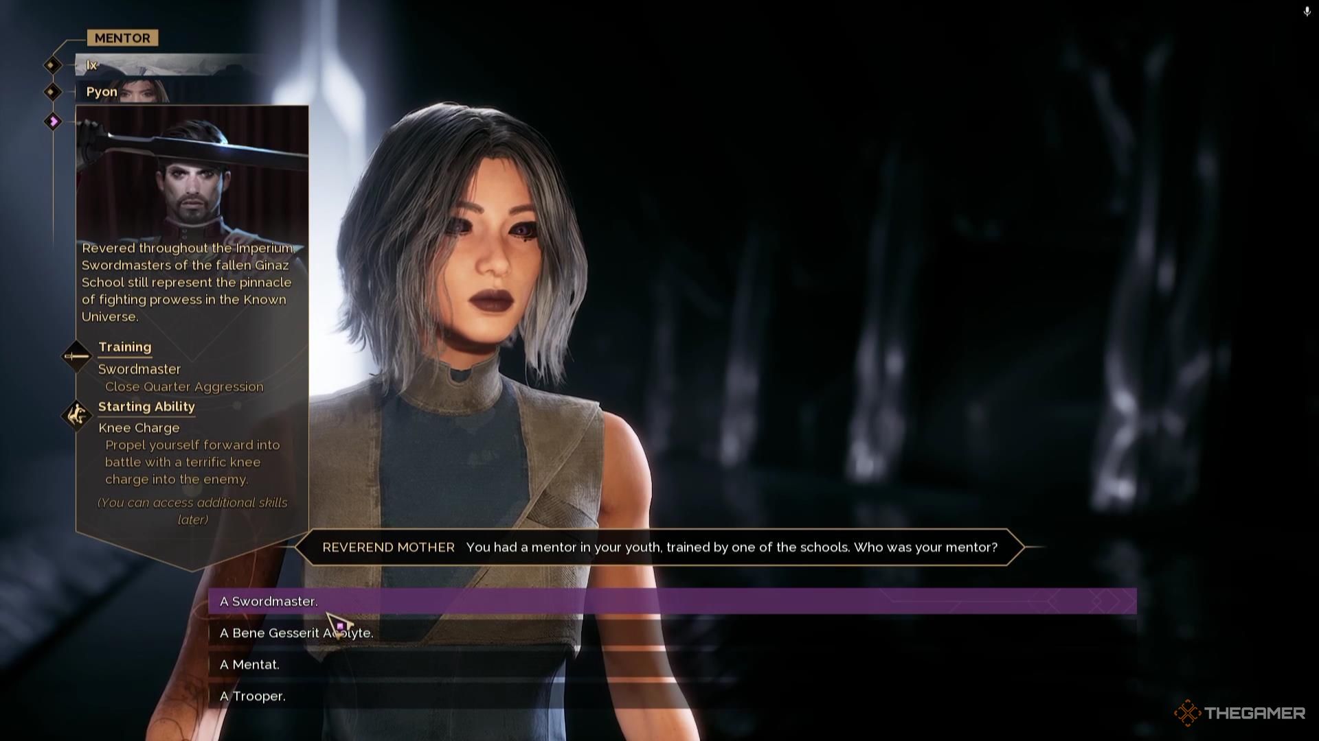The Swordmaster starting class option in Dune Awakening.