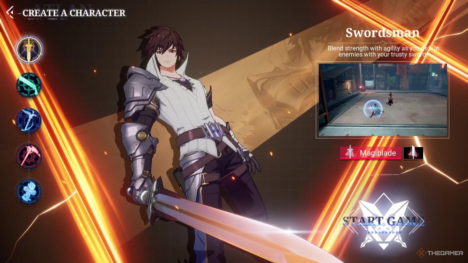 The Swordsman class in Crystal of Atlan.