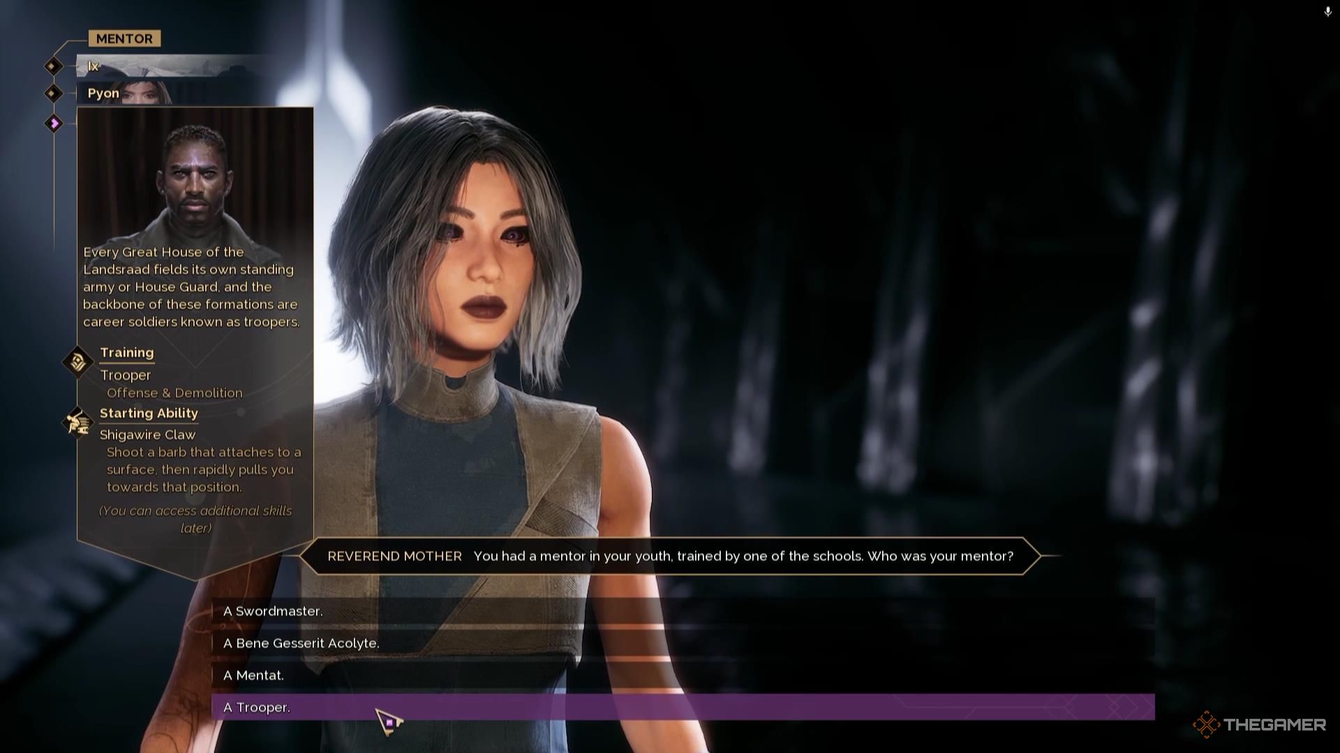 The Trooper starting class option in Dune Awakening.