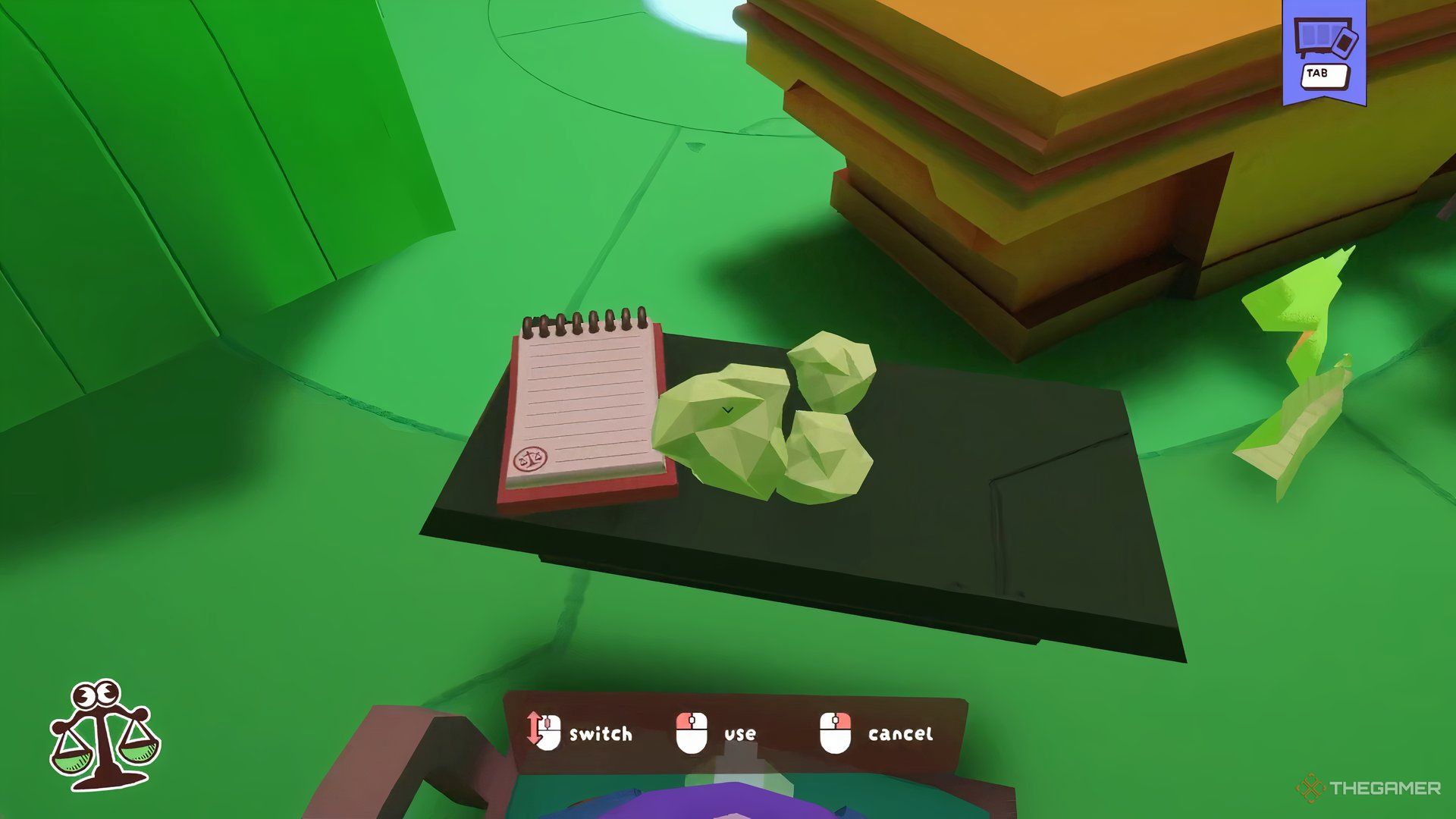 Throwable crumpled paper a desk in Guilty as Sock.