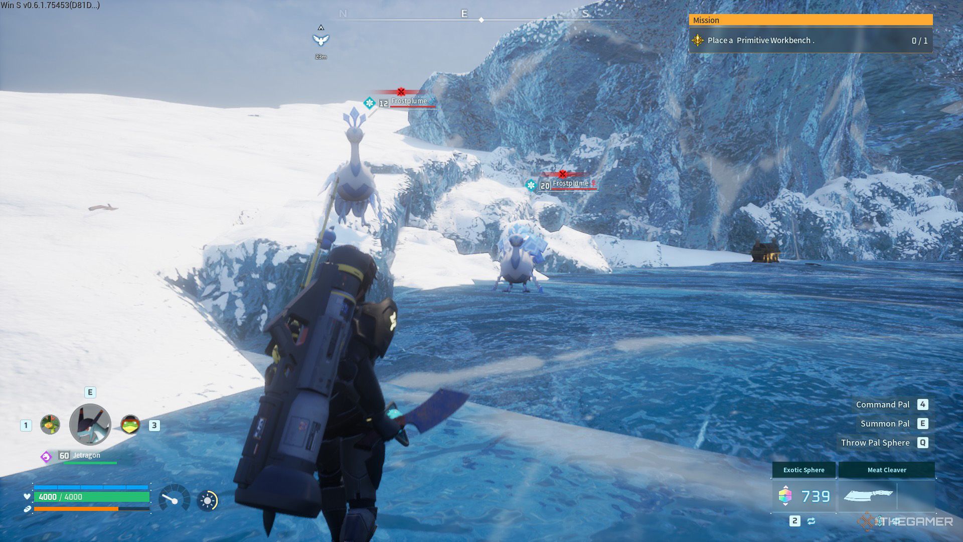 Two Frostplumes prepare to attack to the player in Palworld.