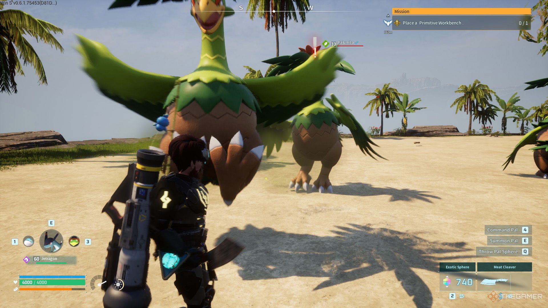 Wild Palumbas are attacking to the player in Palworld.