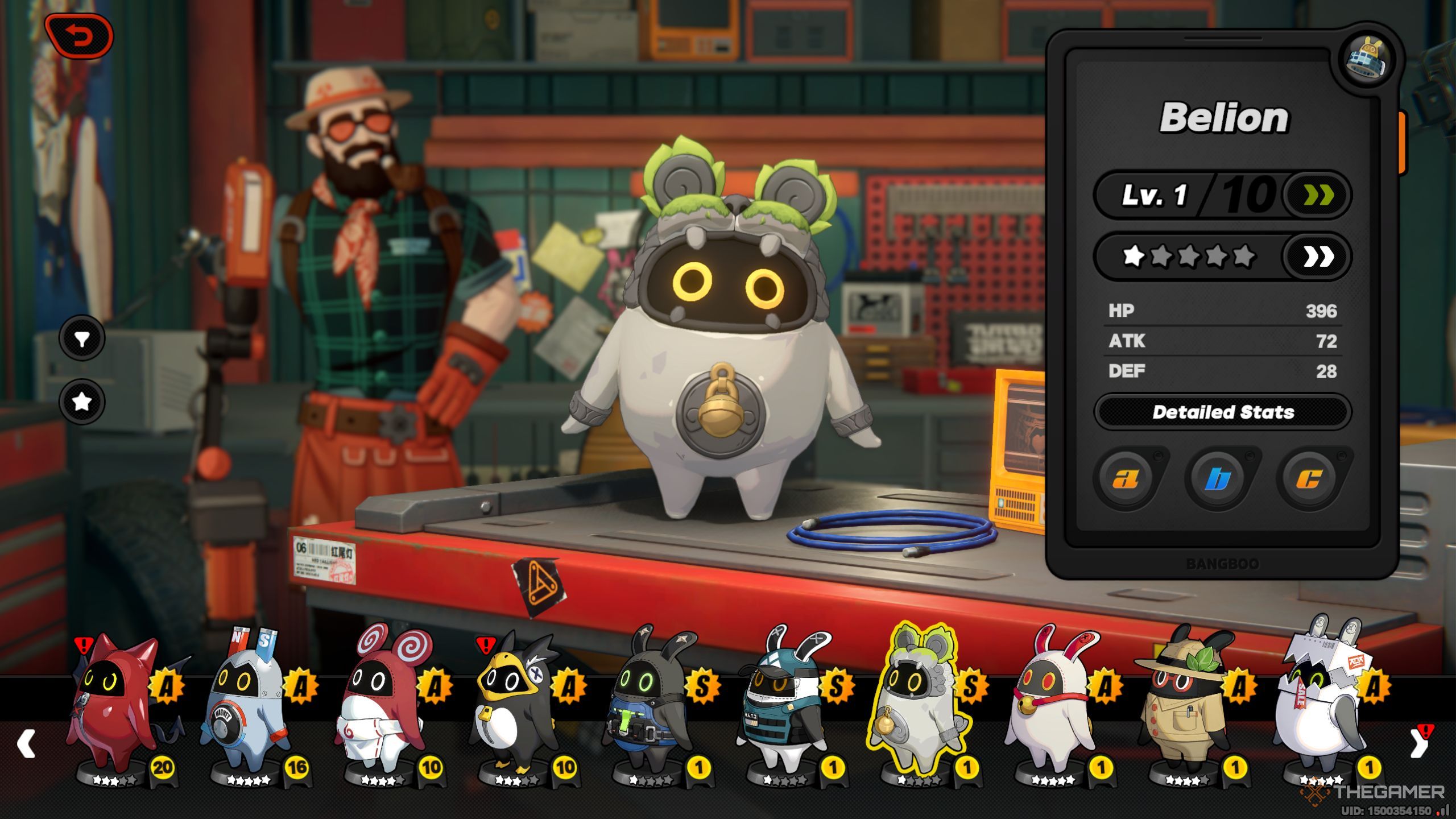 Zenless Zone Zero Belion bangboo in remodeling shop.