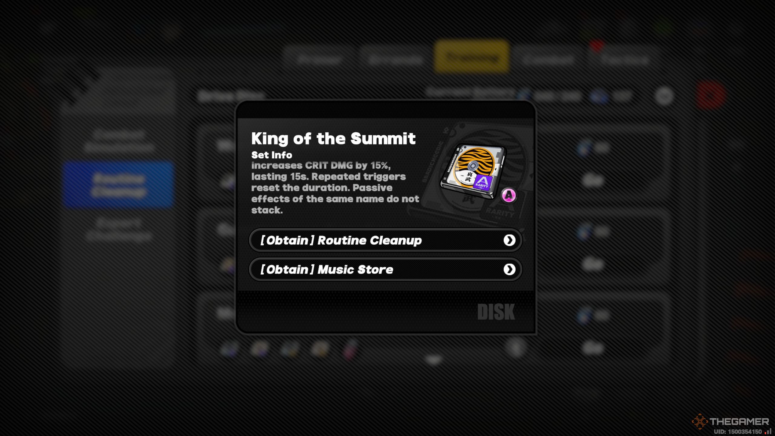 Zenless Zone Zero king of the summit drive disc with description for Ju Fufu.