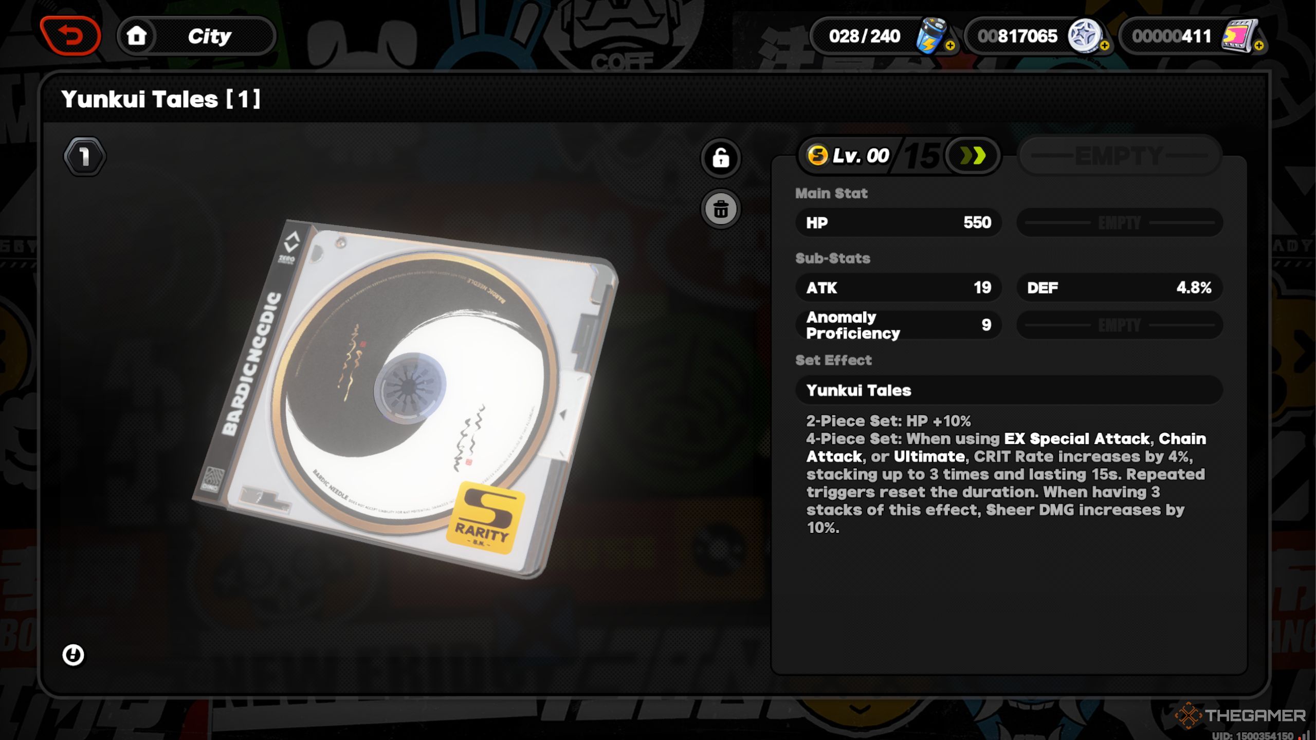 Zenless Zone Zero Yunkui Tales drive disc with W-Engine.