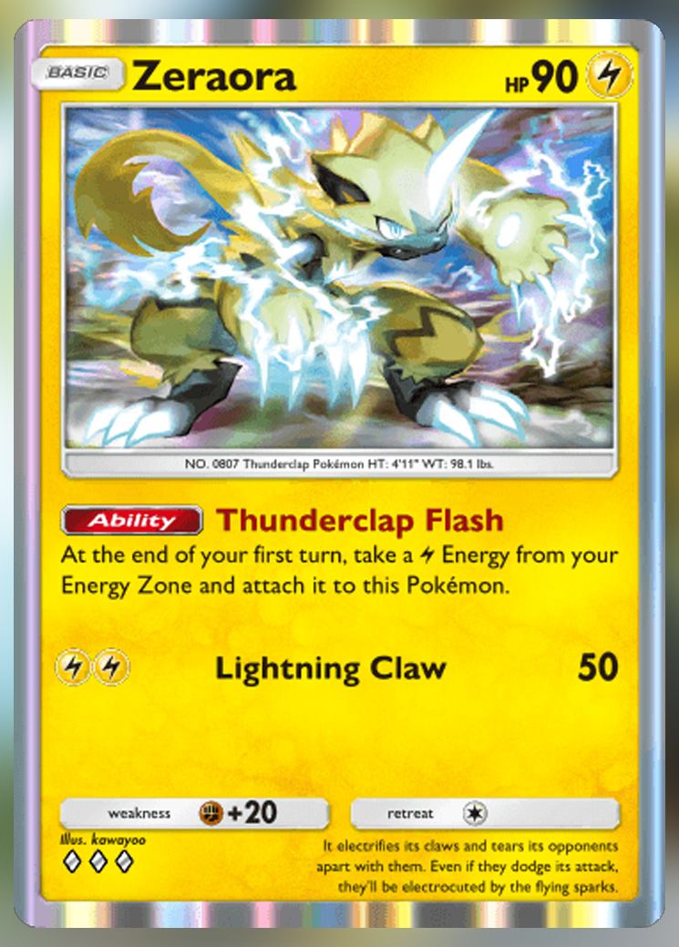 Zeraora from Extradimensional Crisis in Pokemon TCG Pocket.
