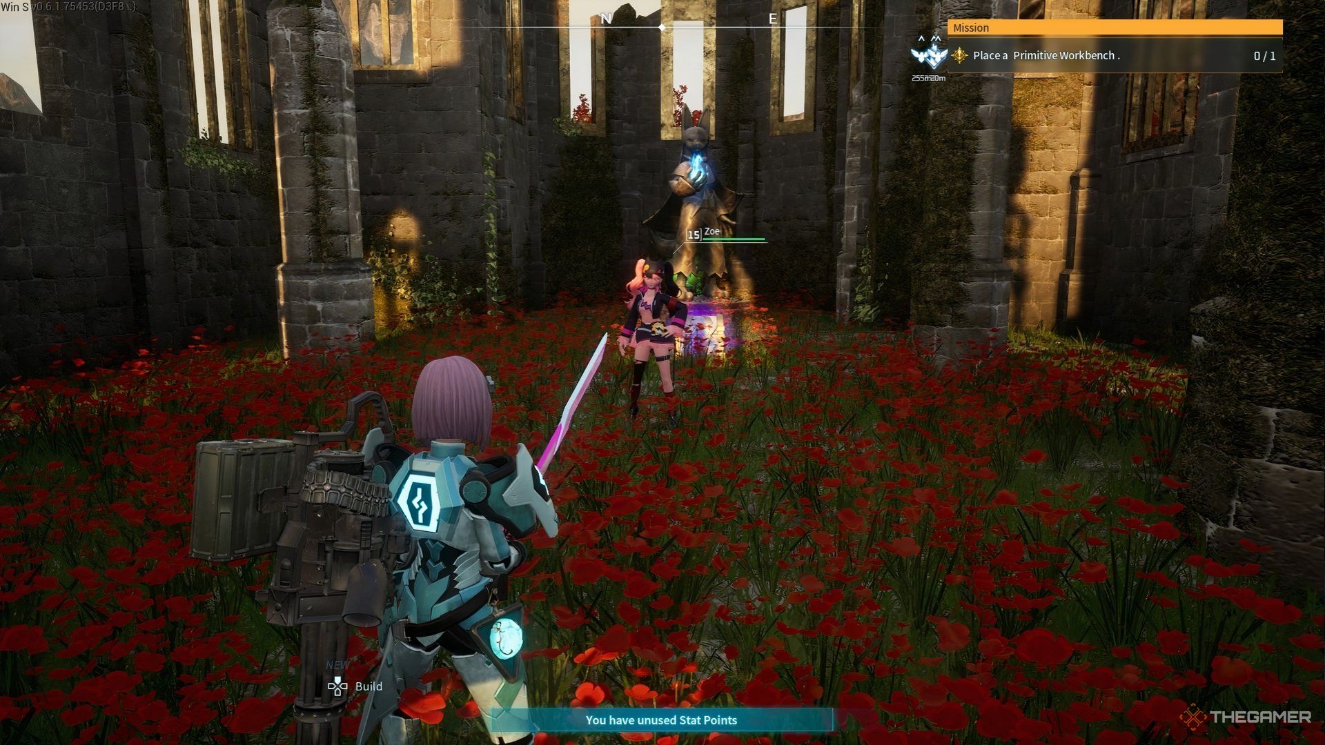 Zoe inside the Desolate Church in Palworld.