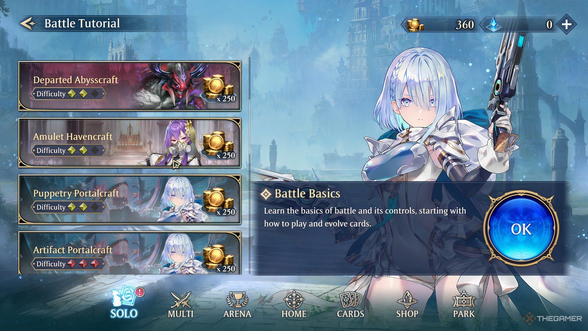 The Tutorials Page Showing The List Of Available Tutorials In Shadowverse Worlds Beyond.