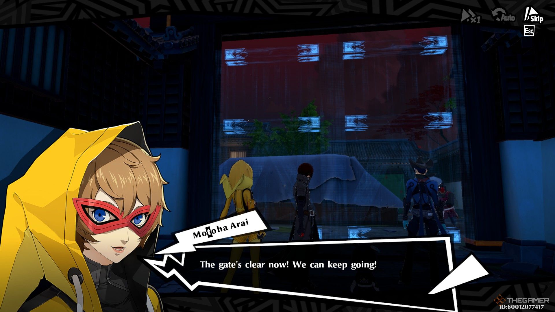 Arai saying the Phantom Thieves can keep going after a gate is unlocked in Miyazawa's Palace in Persona 5: The Phantom X.