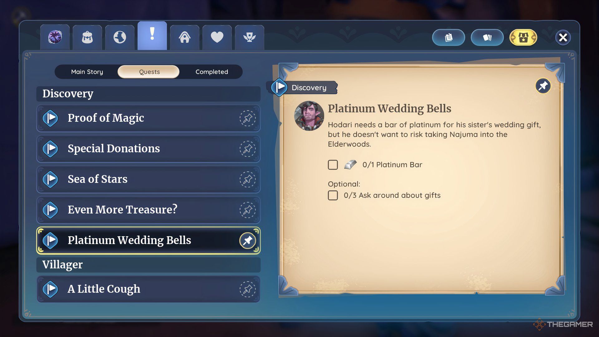 The Platinum Wedding Bells Quest Details In Palia.