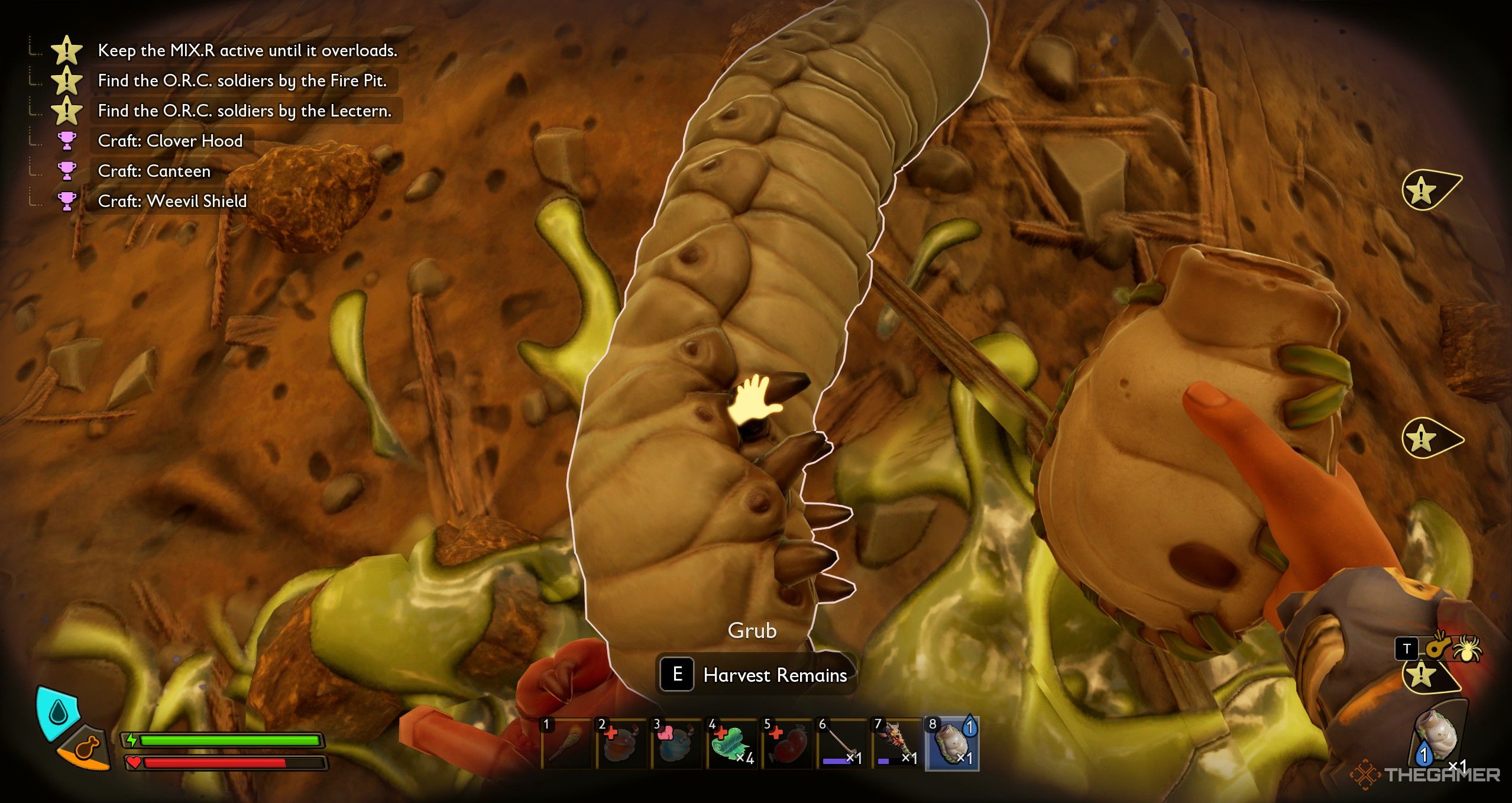 A dead grub in Grounded 2.